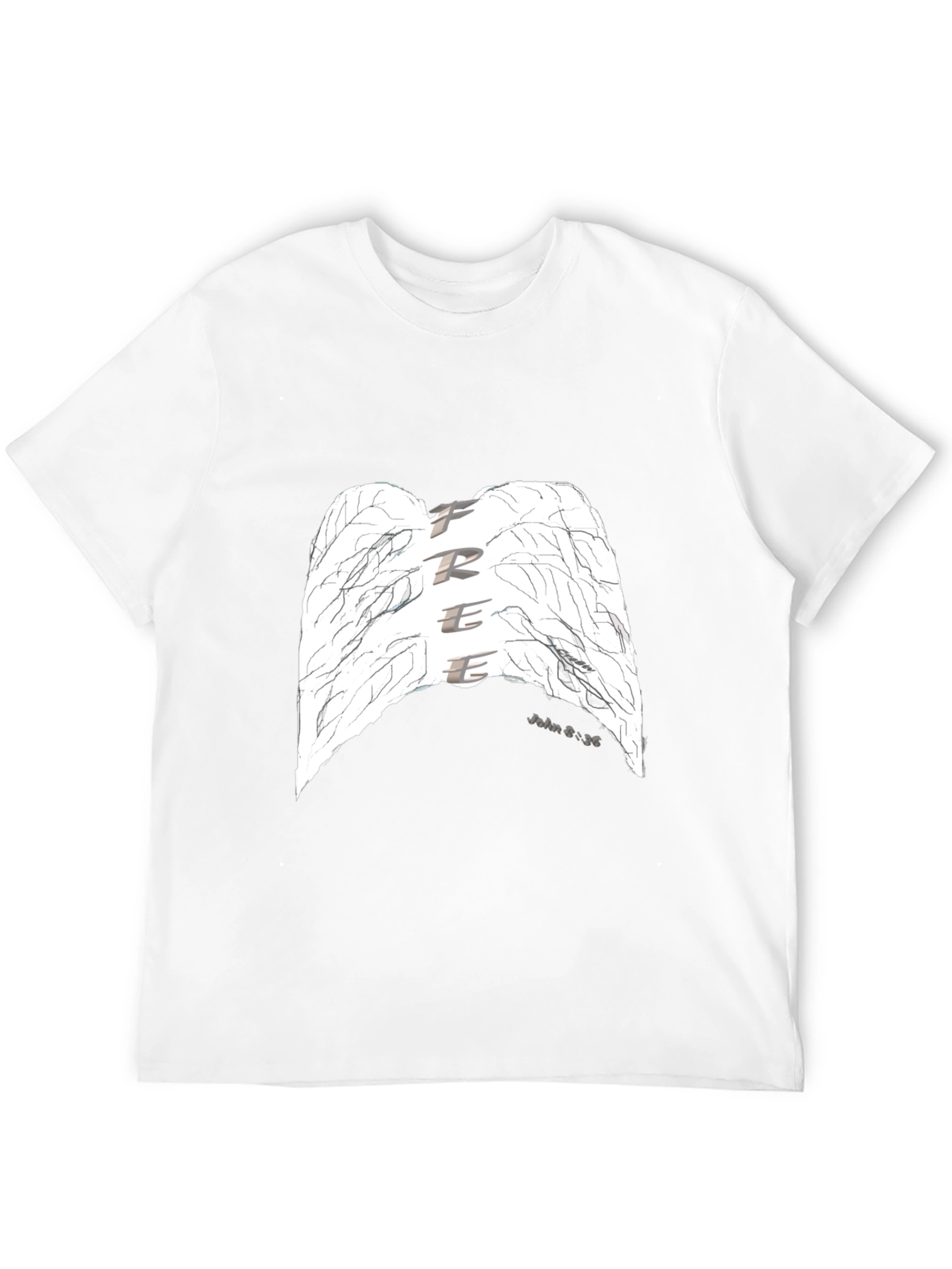 Black Free Wings Graphic T-Shirt - Black view 12