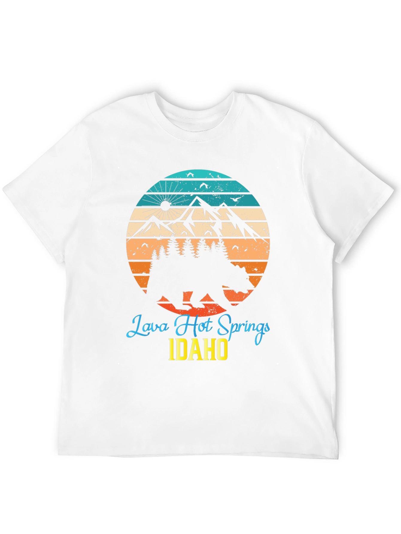 Black Lava Hot Springs Idaho Bear T-Shirt view 12