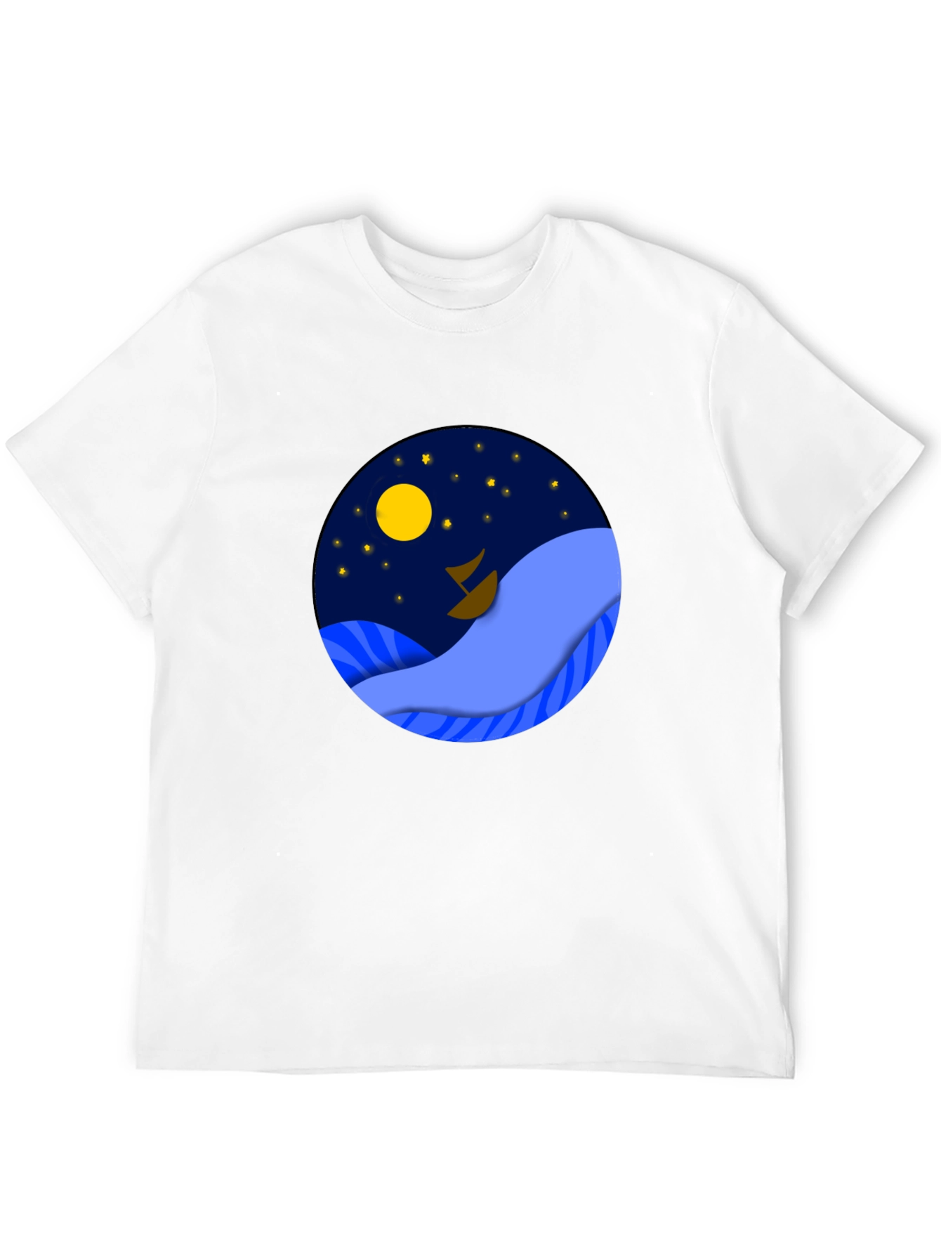 Black Night Sea Graphic Tee - Stylish Men's Black T-Shirt view 12