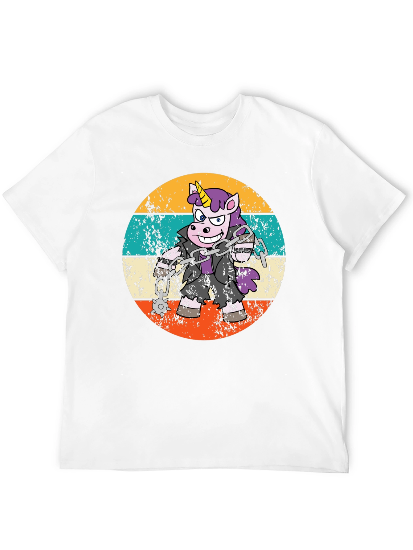 Black Retro Zombie Unicorn T-Shirt view 12