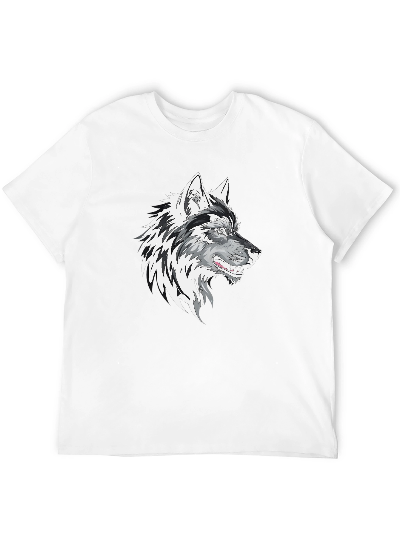 Black Wolf Graphic Print Men's T-Shirt view 12