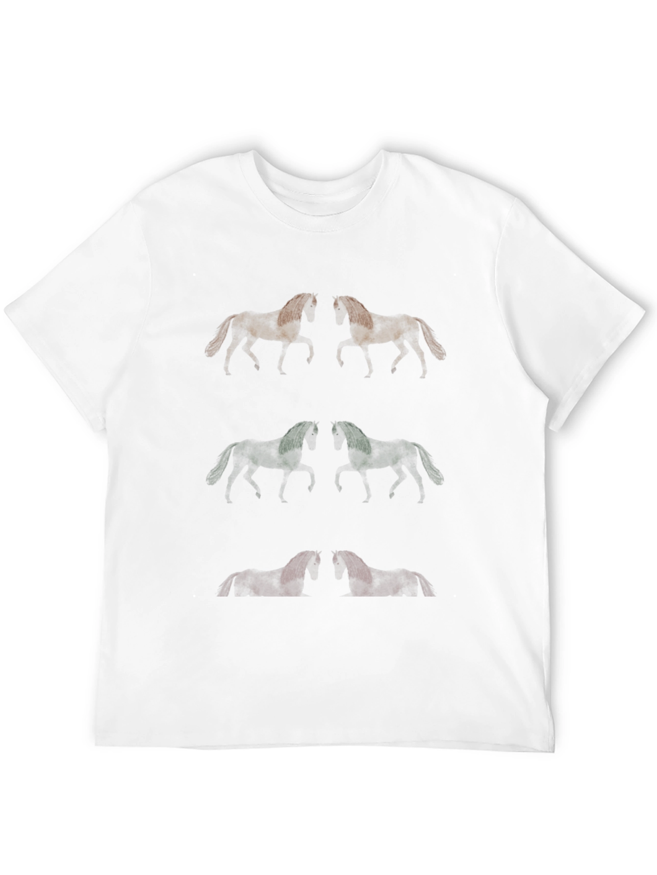 Black Horse Pattern Graphic Tee - Unique Men's T-Shirt view 12