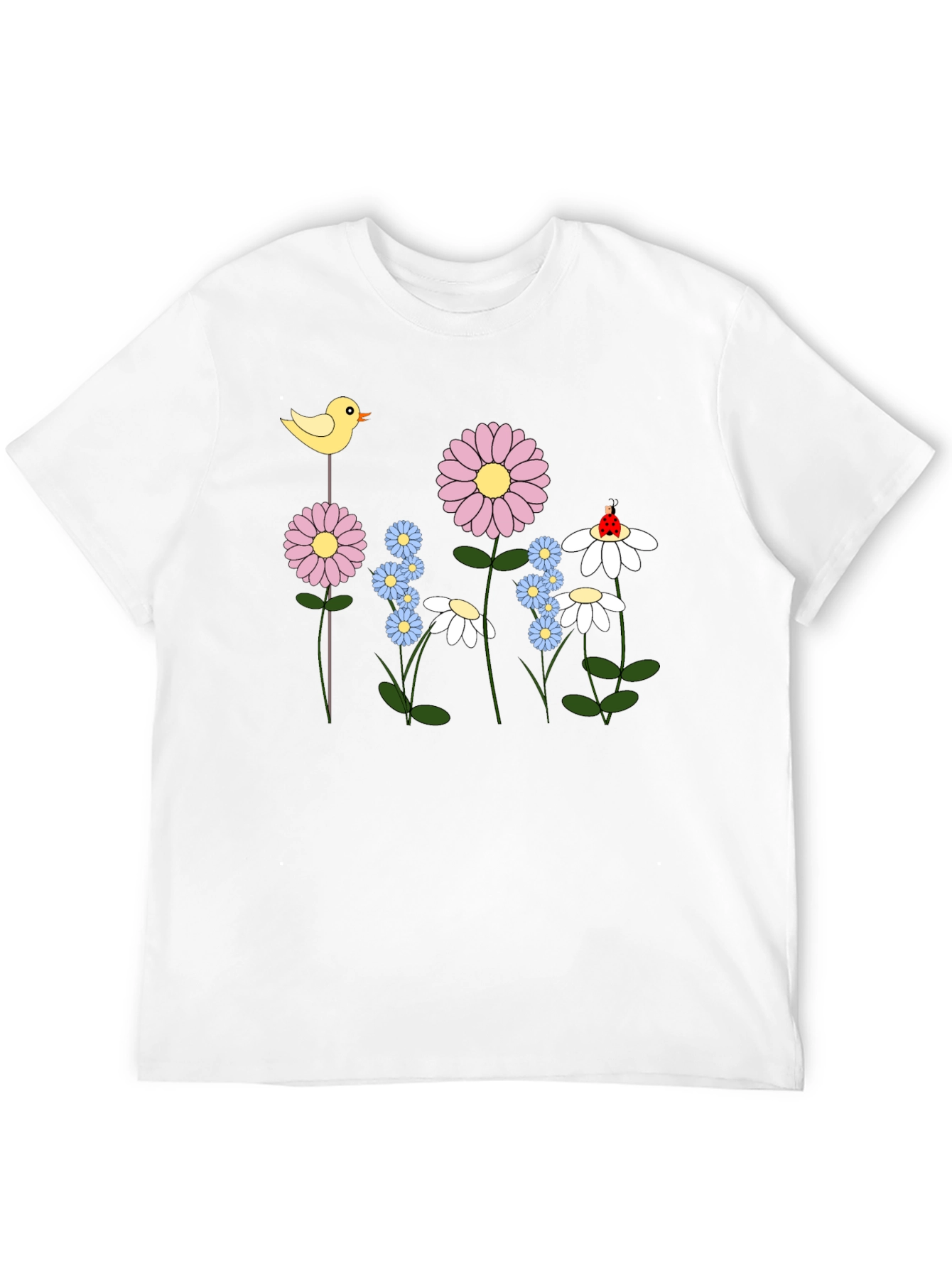 Black Floral Cartoon T-Shirt view 12