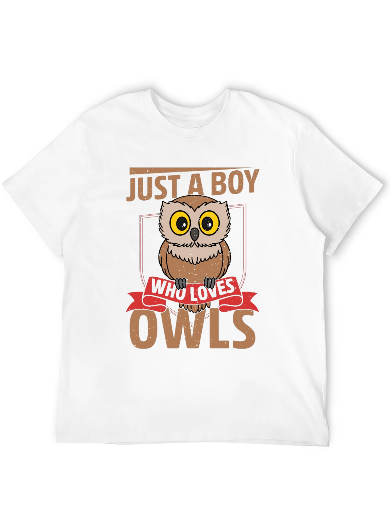 Black Just A Boy Who Loves Owls T-Shirt view 12