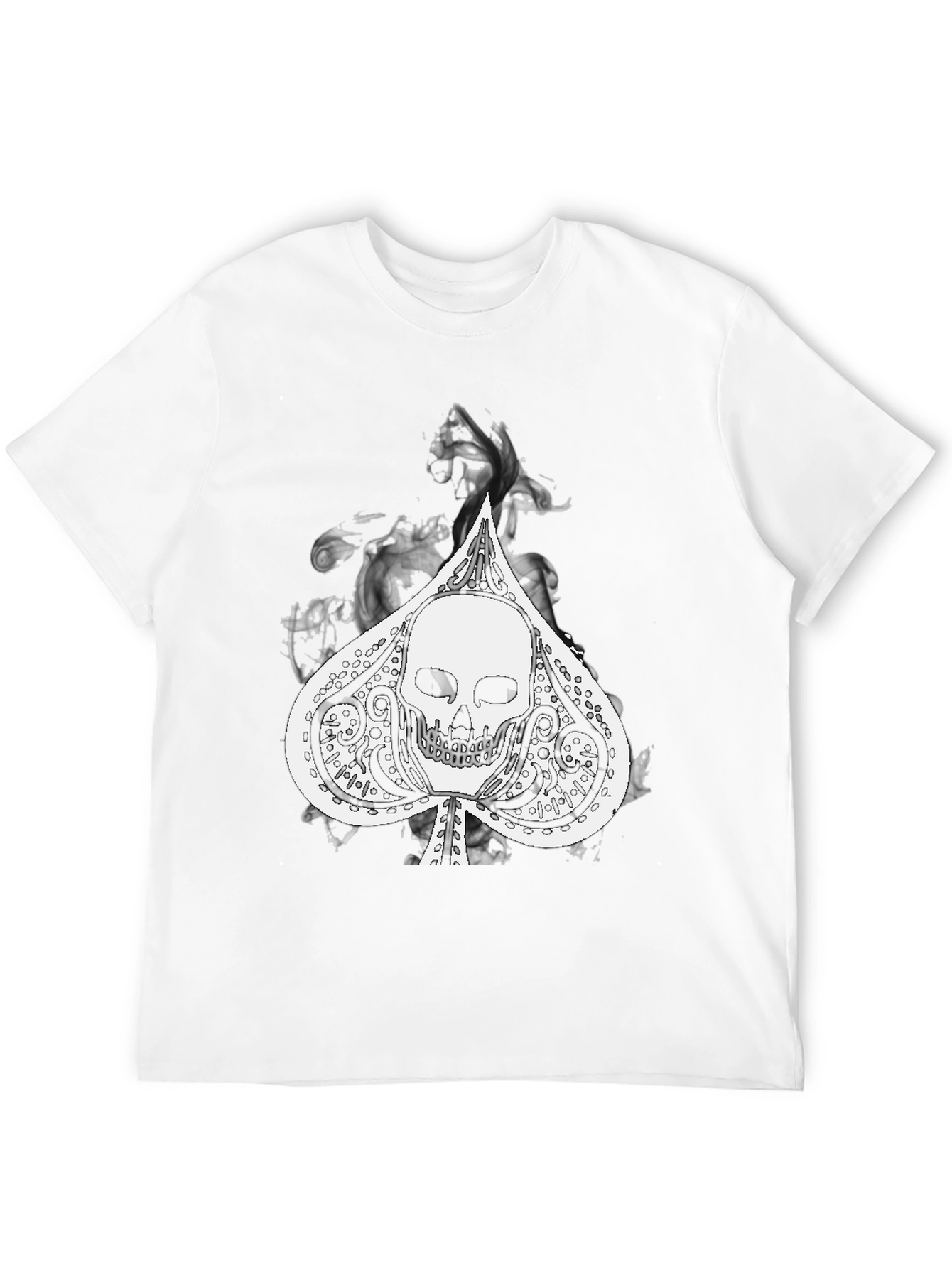 Black Skull Spade Graphic Black Tee view 12