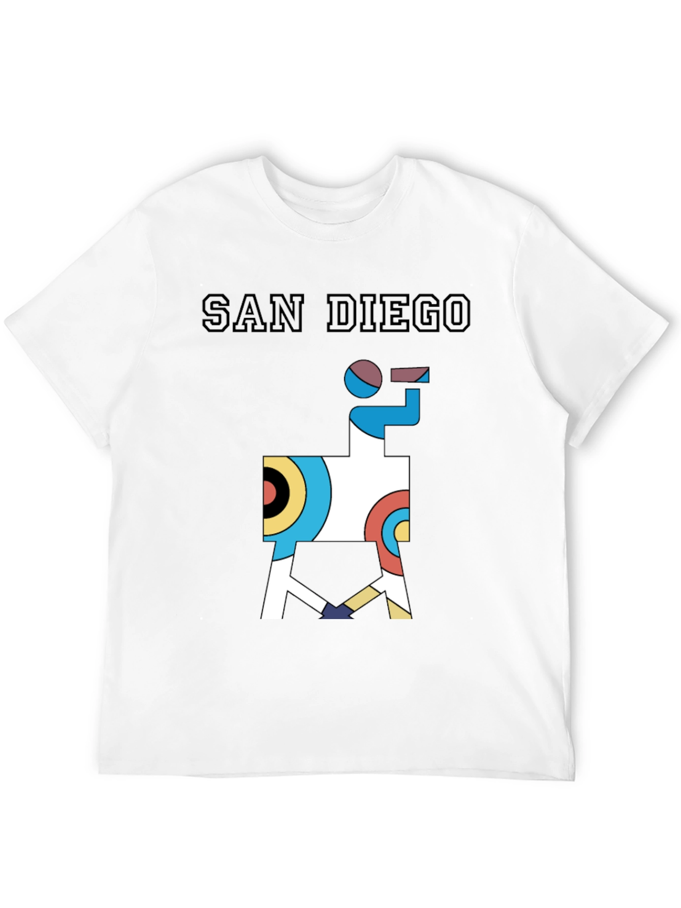 Black San Diego Graphic Tee - Abstract Geometric Llama Shirt view 12