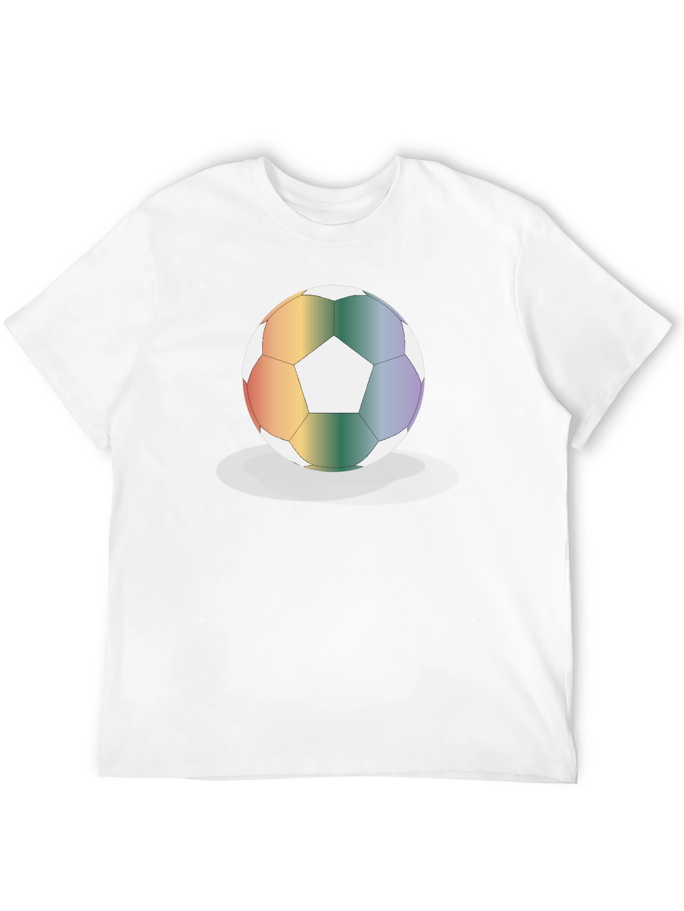 Black Rainbow Soccer Ball Graphic Tee - Stylish & Unique view 12