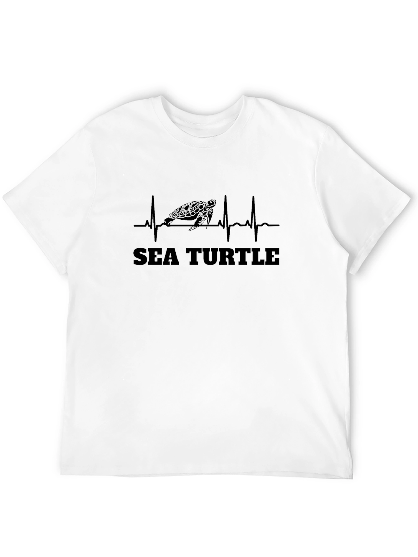 Black Sea Turtle Heartbeat T-Shirt view 12