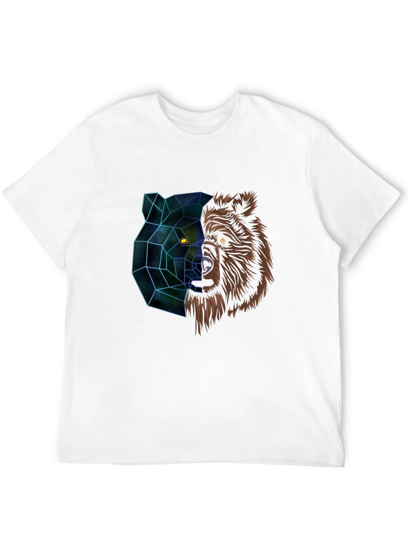Black Geometric Bear Graphic Tee - Modern Animal Design view 12