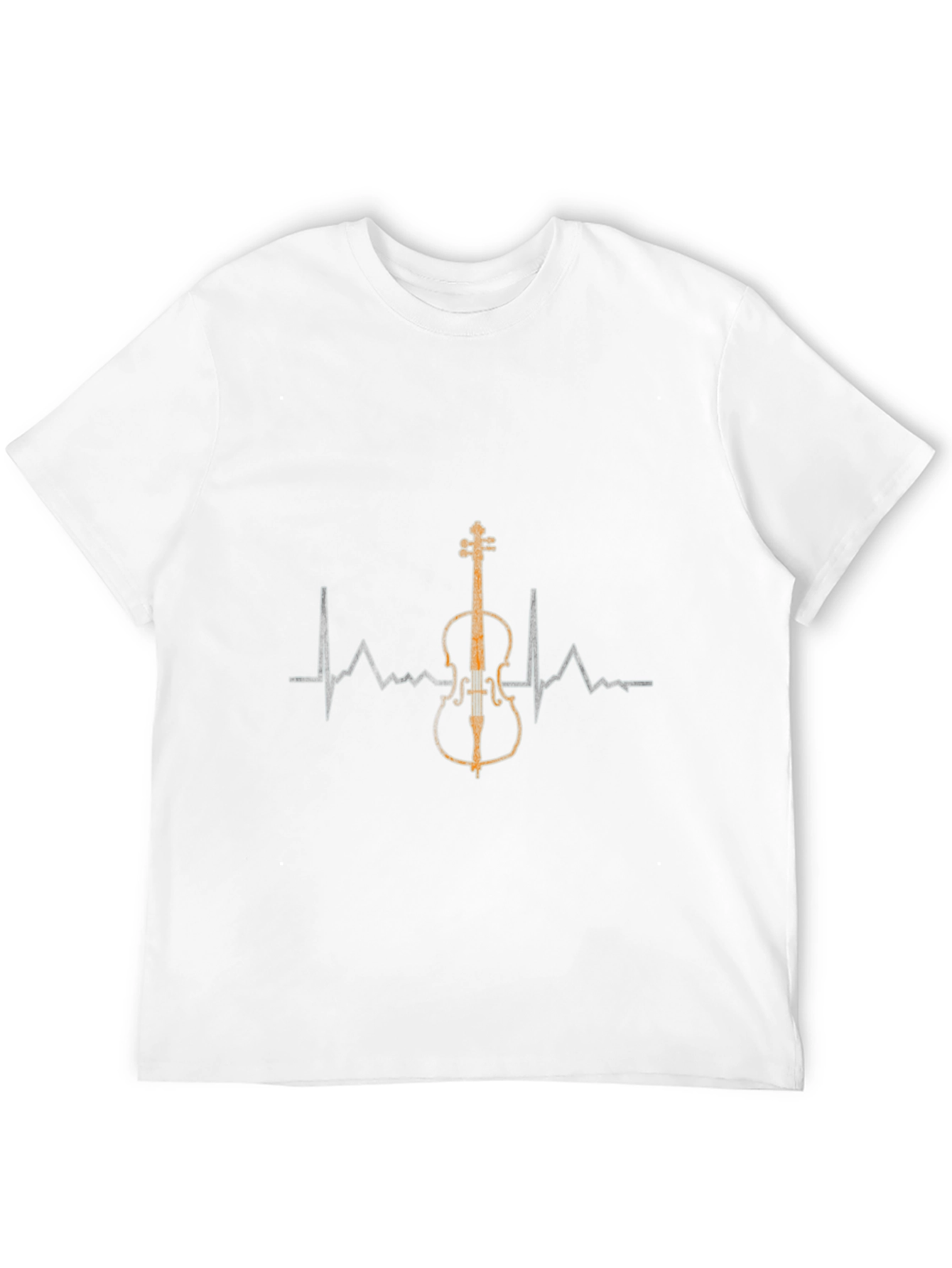 Black Musical Heartbeat T-Shirt - Black, Cello Design view 12