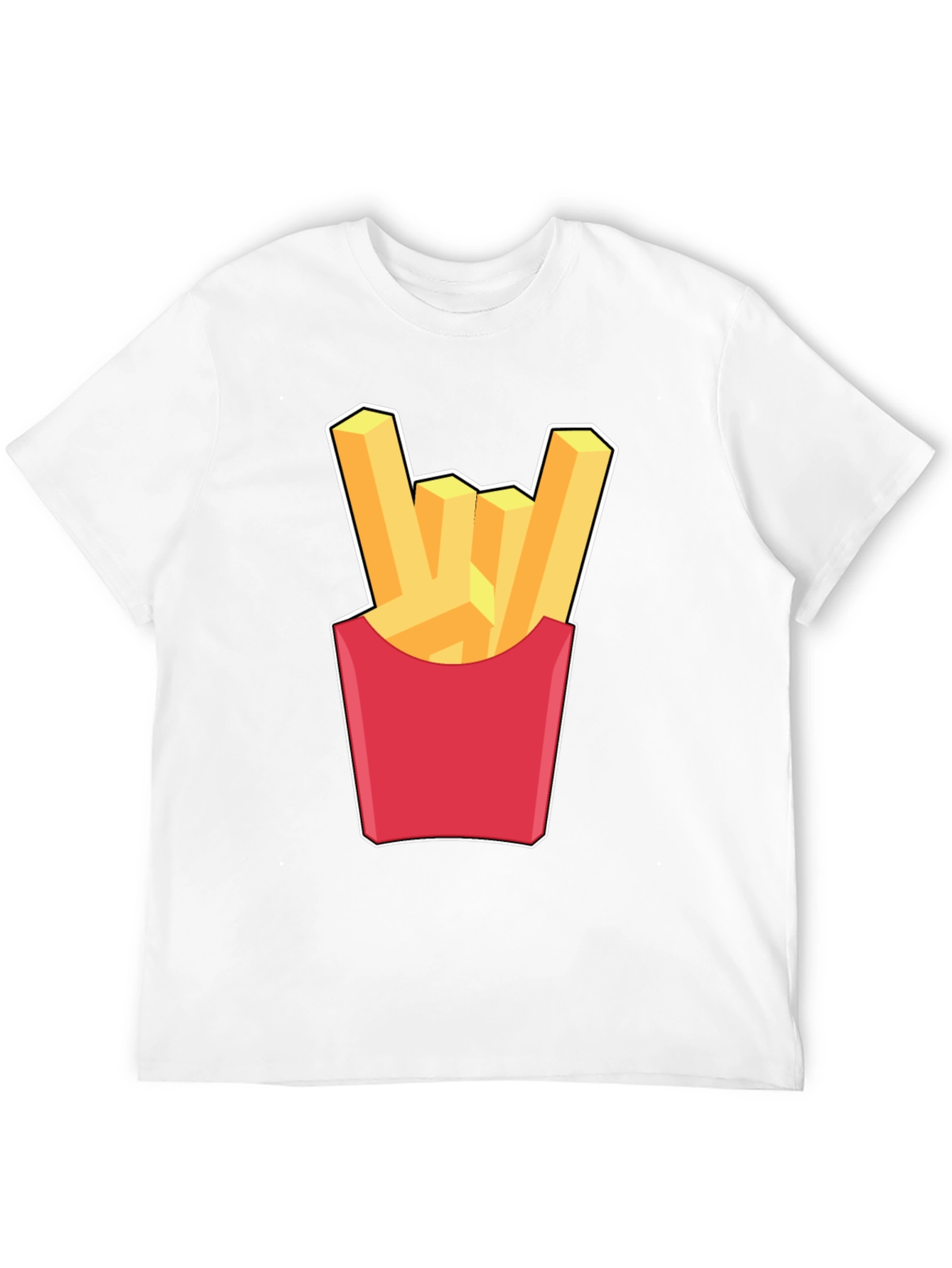 Black French Fries Rock On Graphic T-Shirt - Black view 12