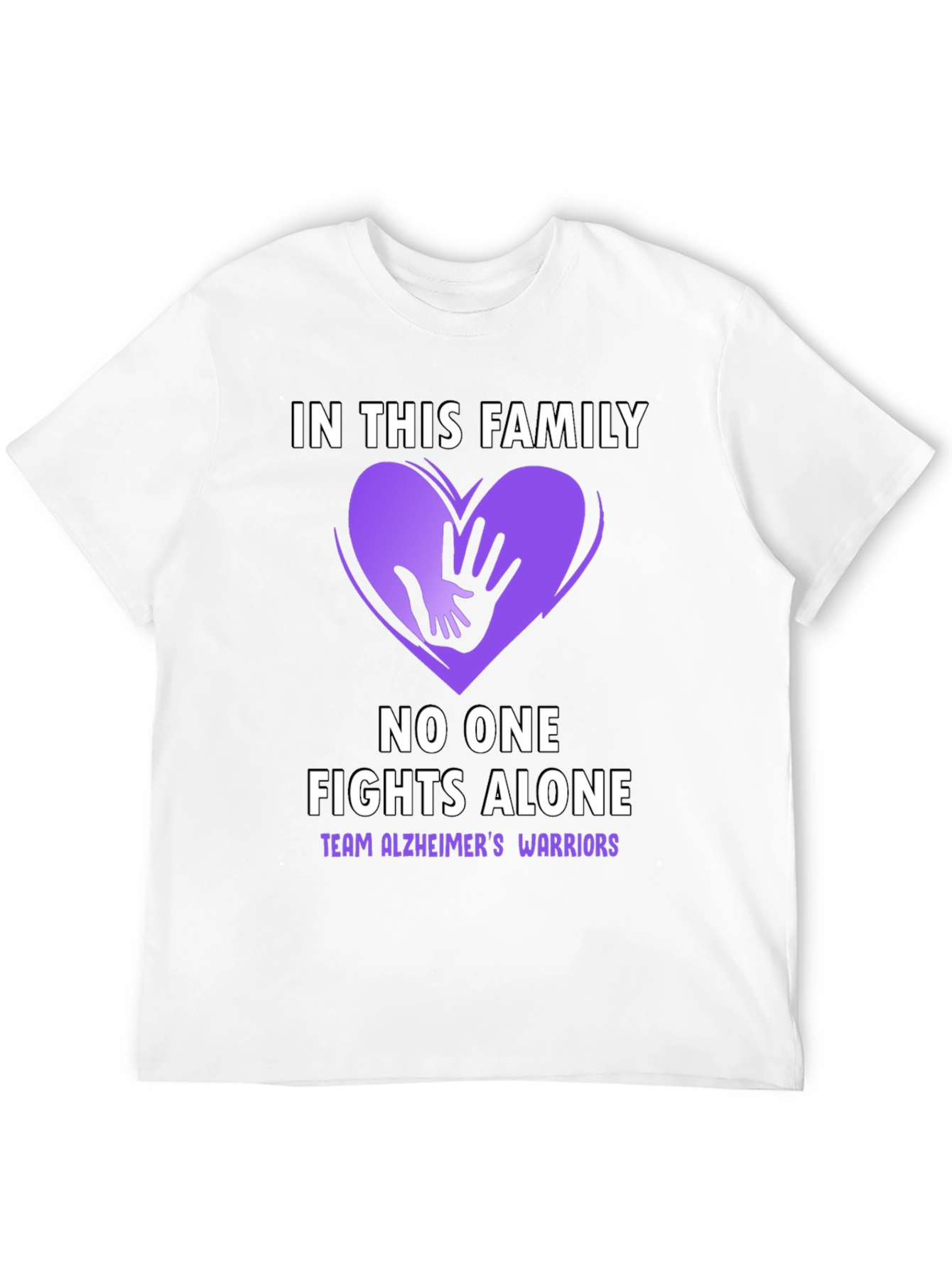 Black Alzheimer's Awareness T-Shirt - In This Family No One Fights Alone view 12