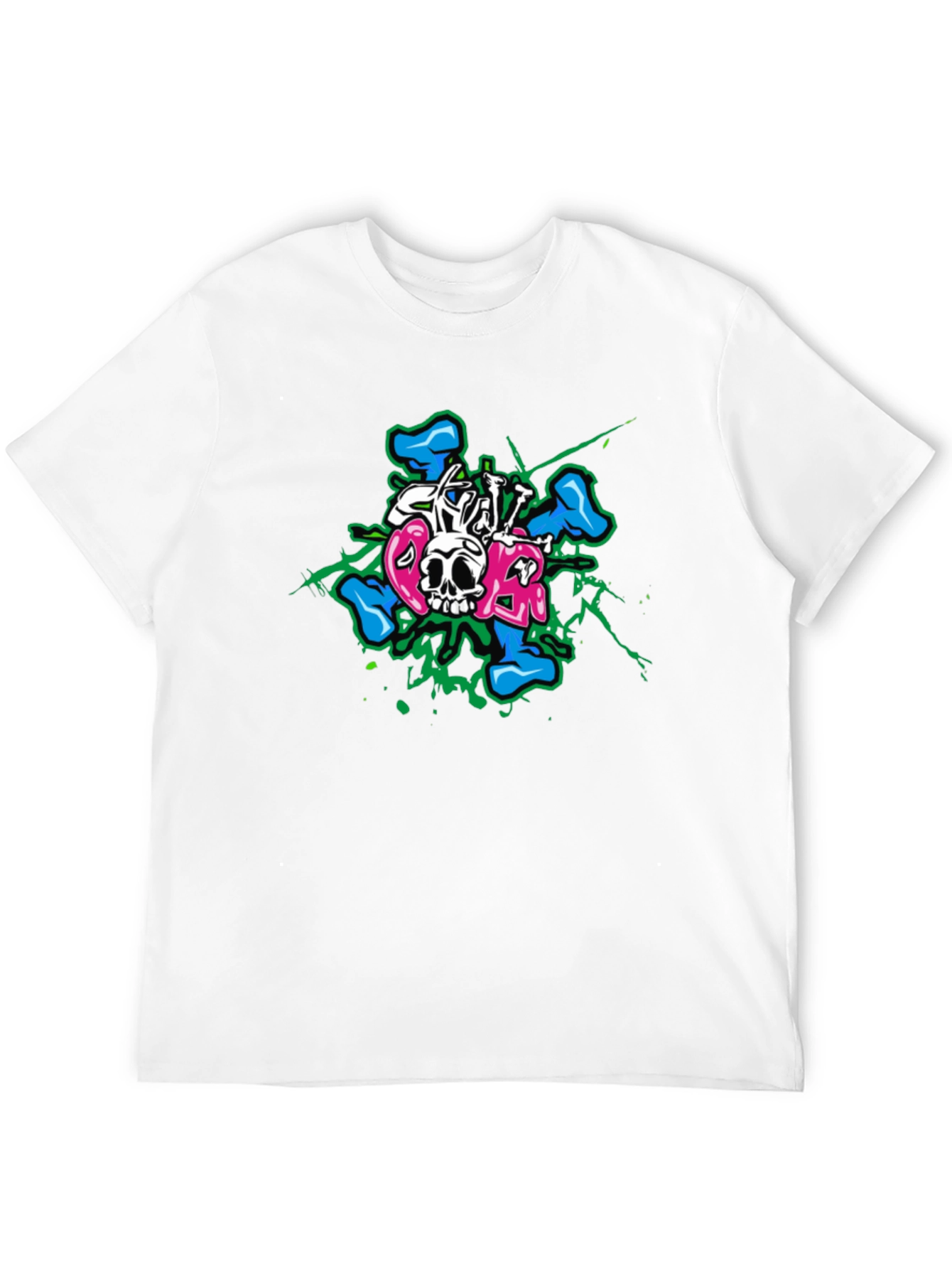 Black Edgy Skull Bones Graphic T-Shirt view 12