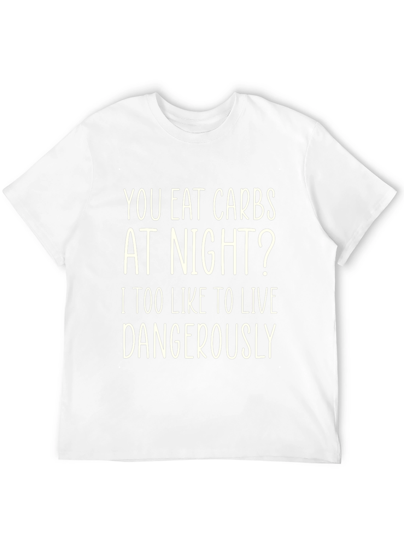 Black Funny 'You Eat Carbs at Night?' Graphic T-Shirt view 12