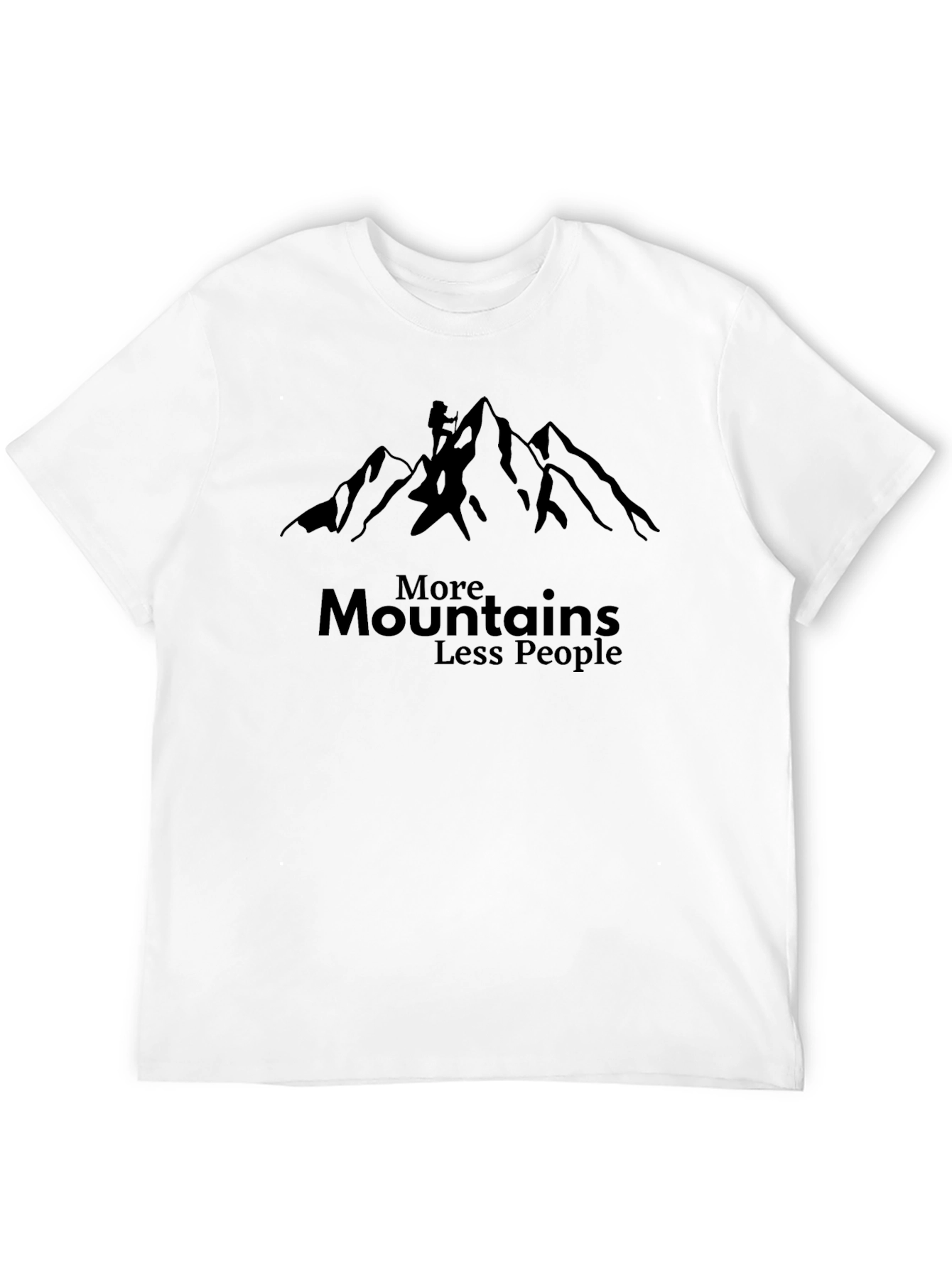 Black More Mountains Less People Graphic Tee view 12