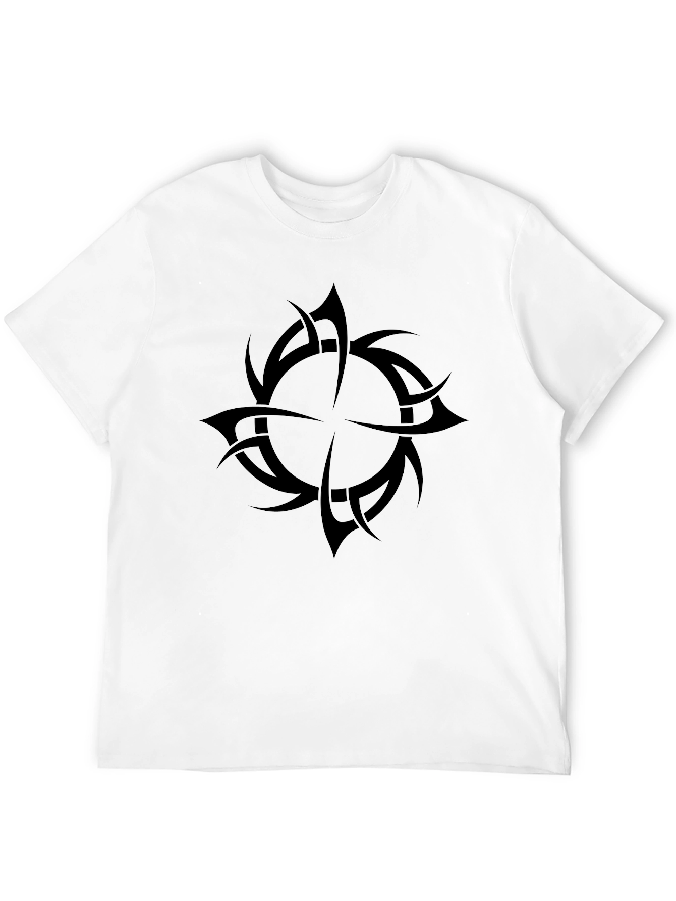 Black Men's Black Tribal Design T-Shirt view 12
