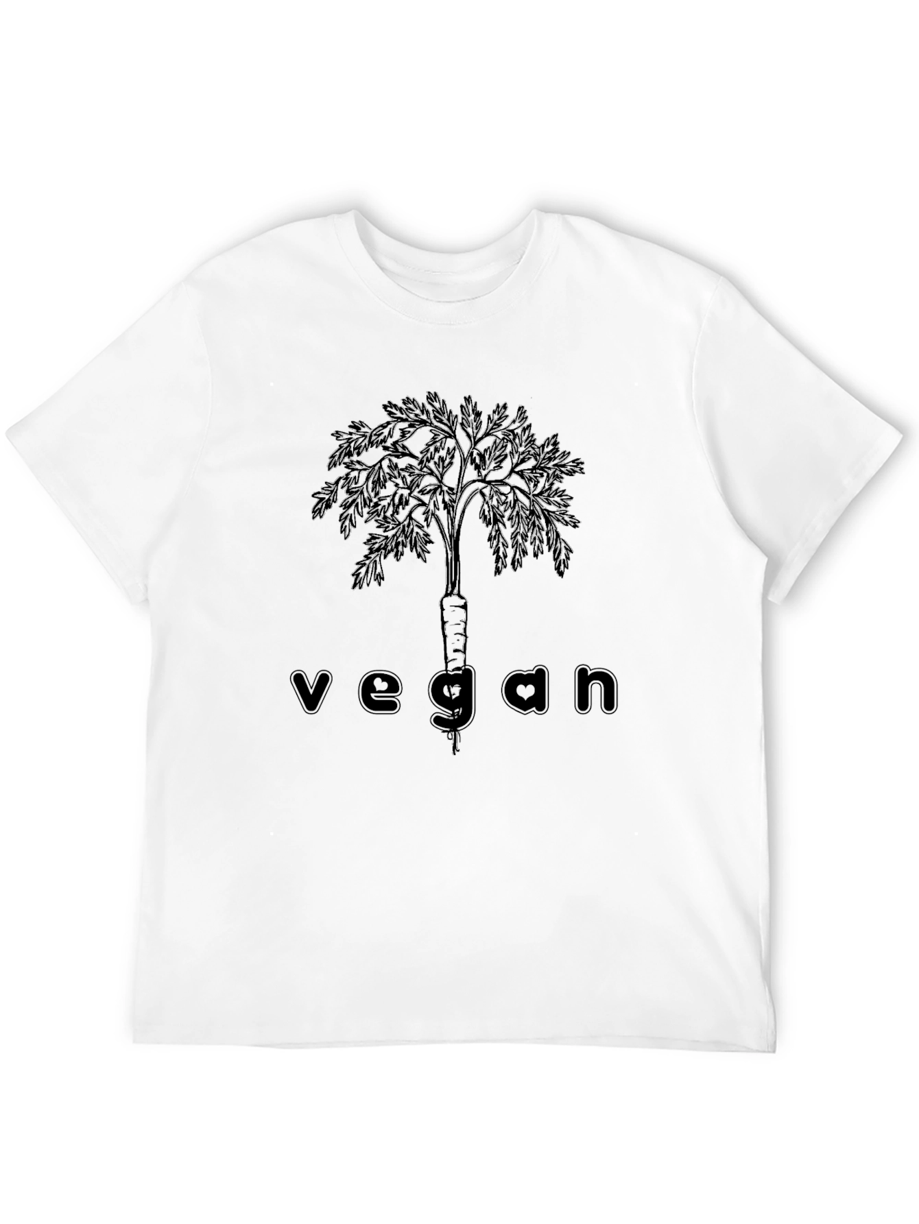 Black Vegan Carrot Tree Graphic Tee - Unisex Black T-Shirt view 12