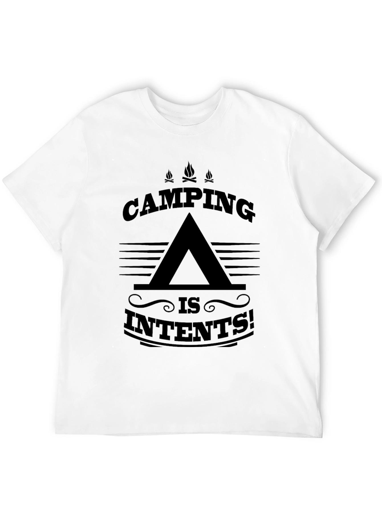 Camping is Intents! Men's Black Graphic T-Shirt - 12