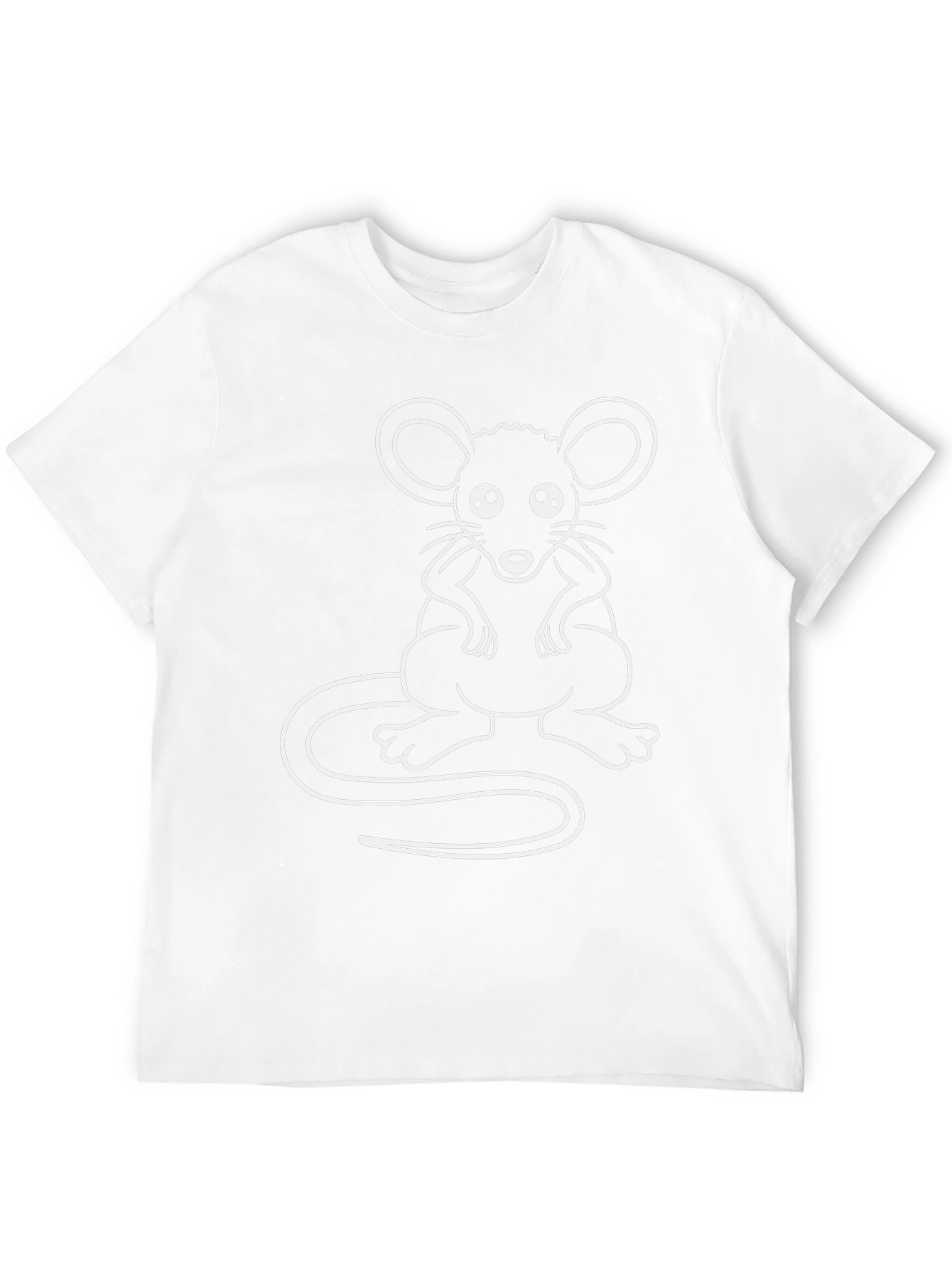 Black Cute Mouse Graphic T-Shirt - Black Cotton Blend view 12