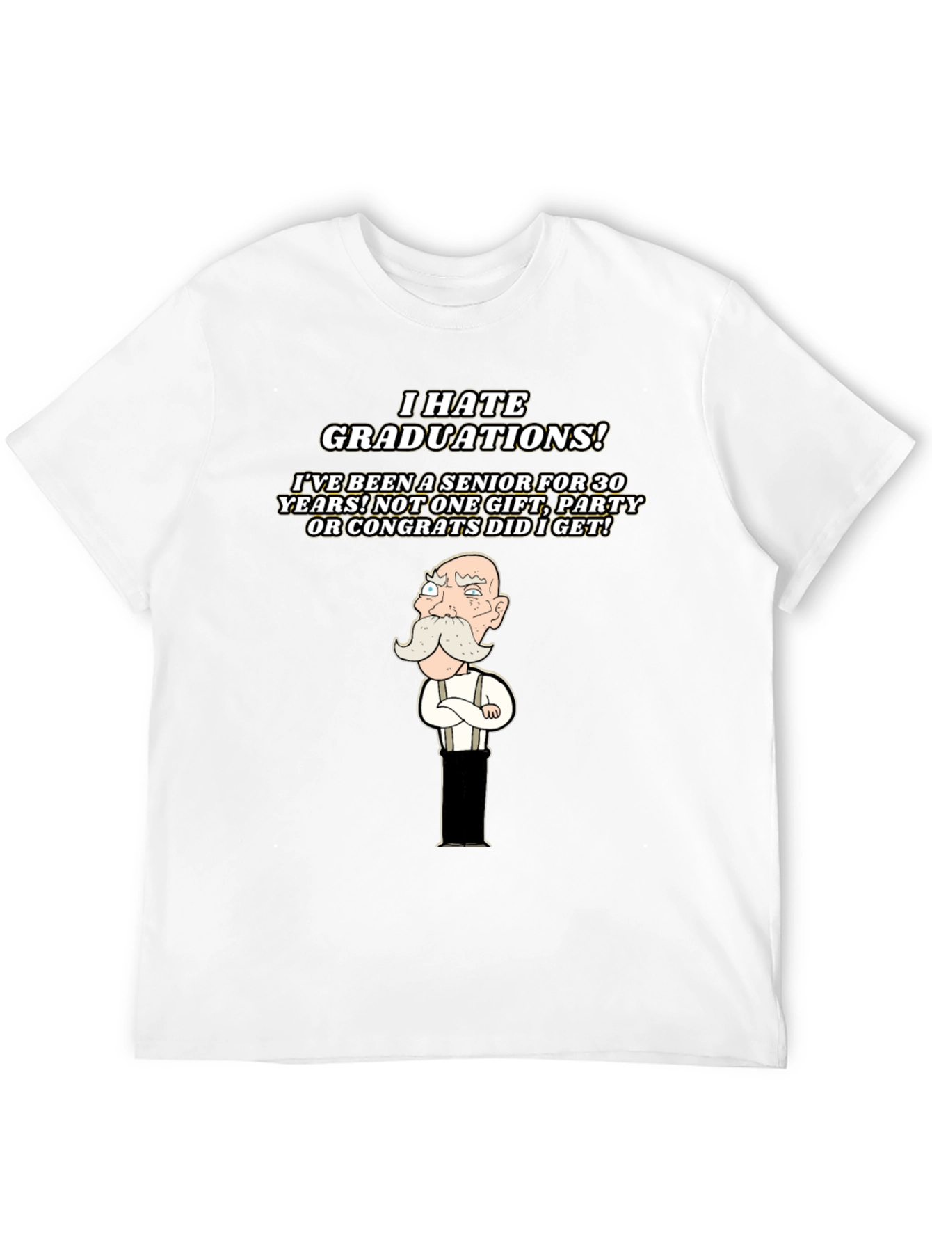 Black I Hate Graduations! Black T-Shirt view 12