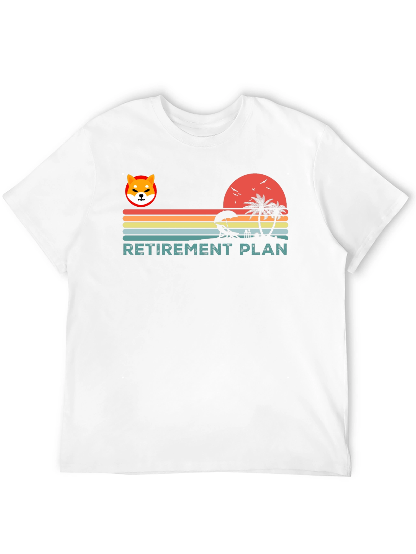 Black Retirement Plan Shiba Inu Beach T-Shirt view 12