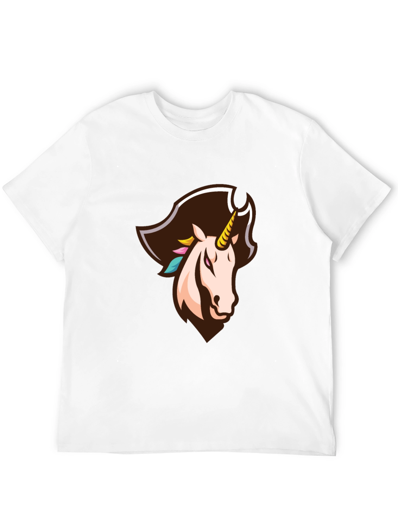 Black Pirate Unicorn Graphic Tee - Black Cotton T-Shirt view 12