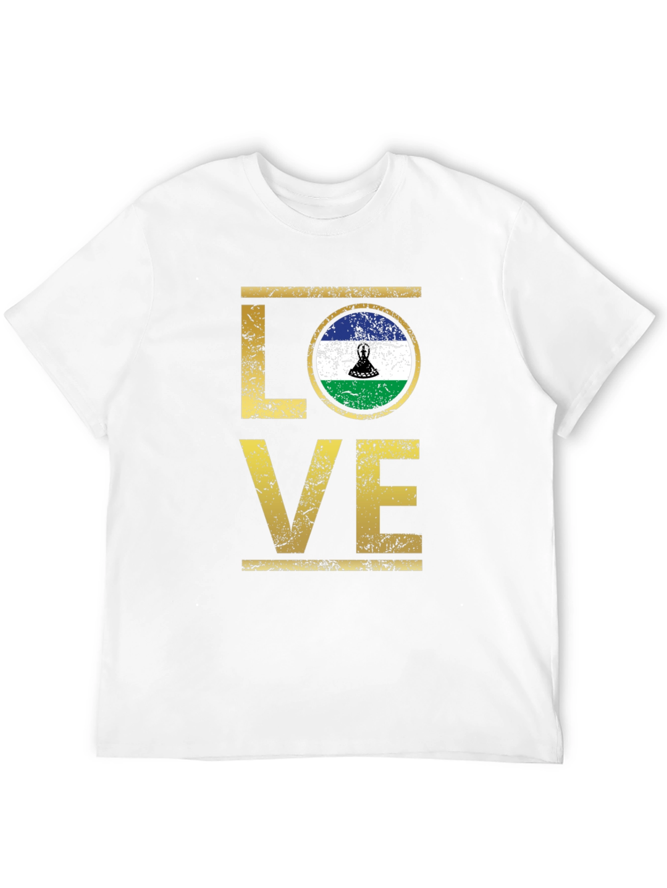 Lesotho Flag LOVE T-Shirt - 12