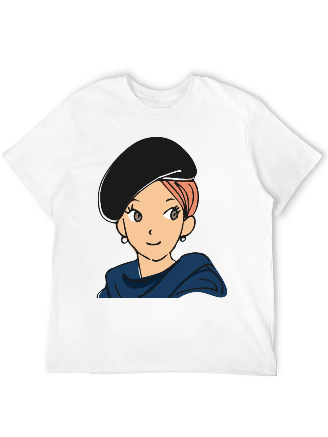 Black Anime Girl Graphic T-Shirt - Casual Black Tee view 12