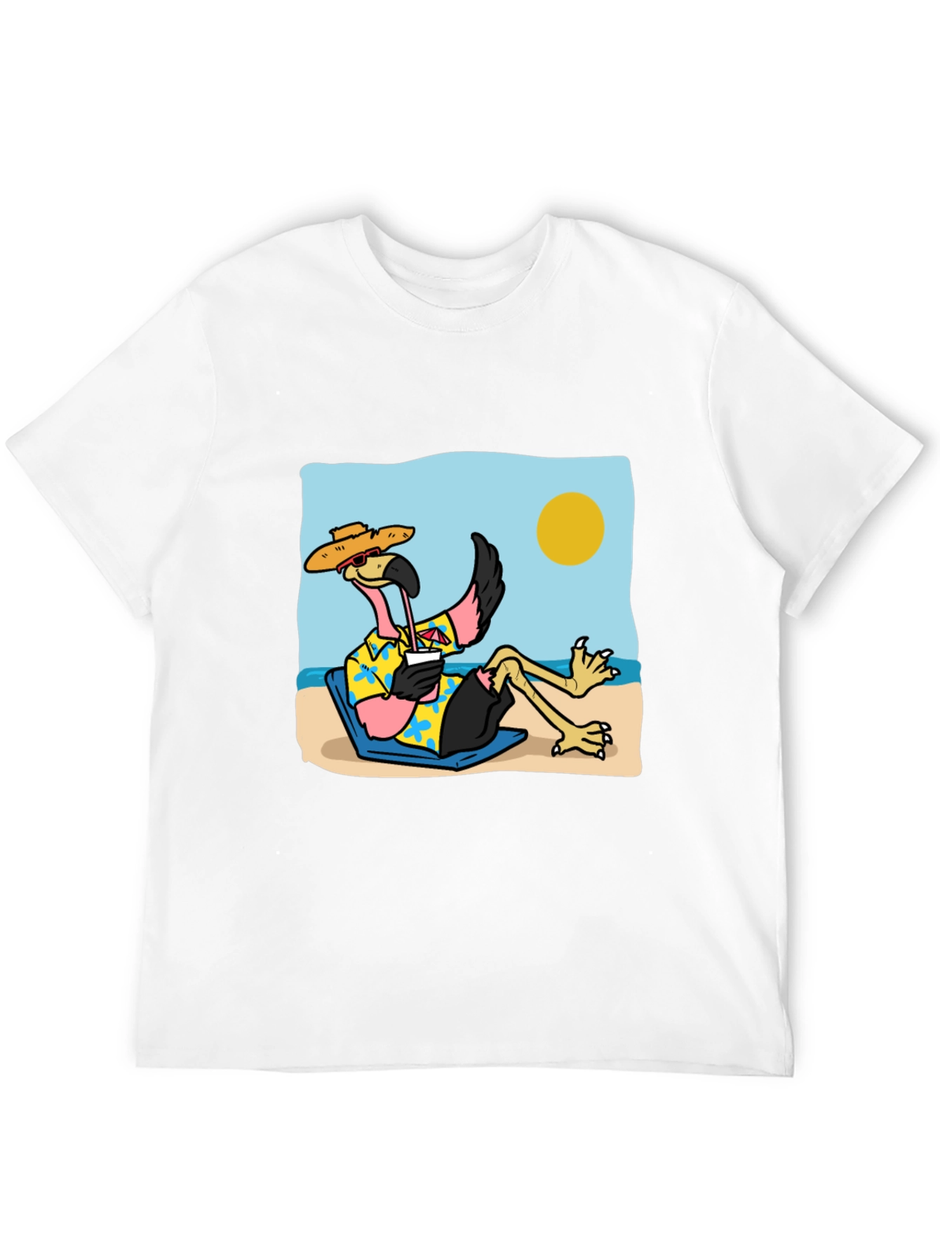 Black Relaxed Flamingo Beach T-Shirt - Tropical Vibe view 12