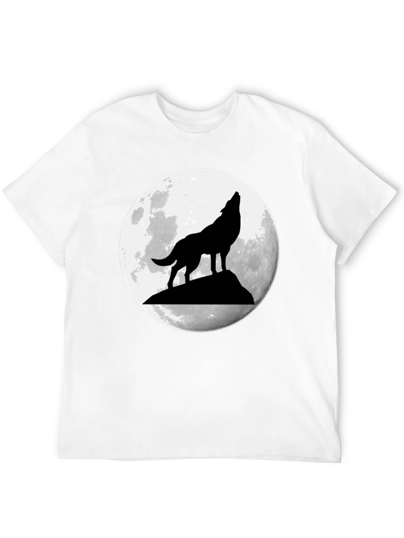 Black Wolf Moon Graphic Tee - Black Cotton T-Shirt view 12