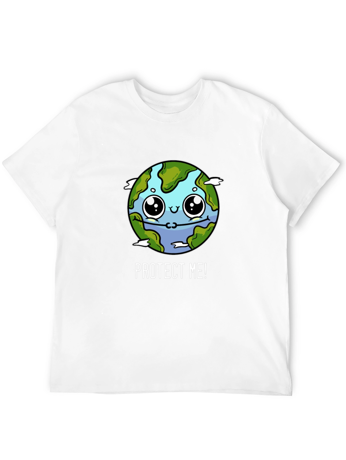 Black Protect Me Earth T-Shirt - Black Cotton Graphic Tee view 12