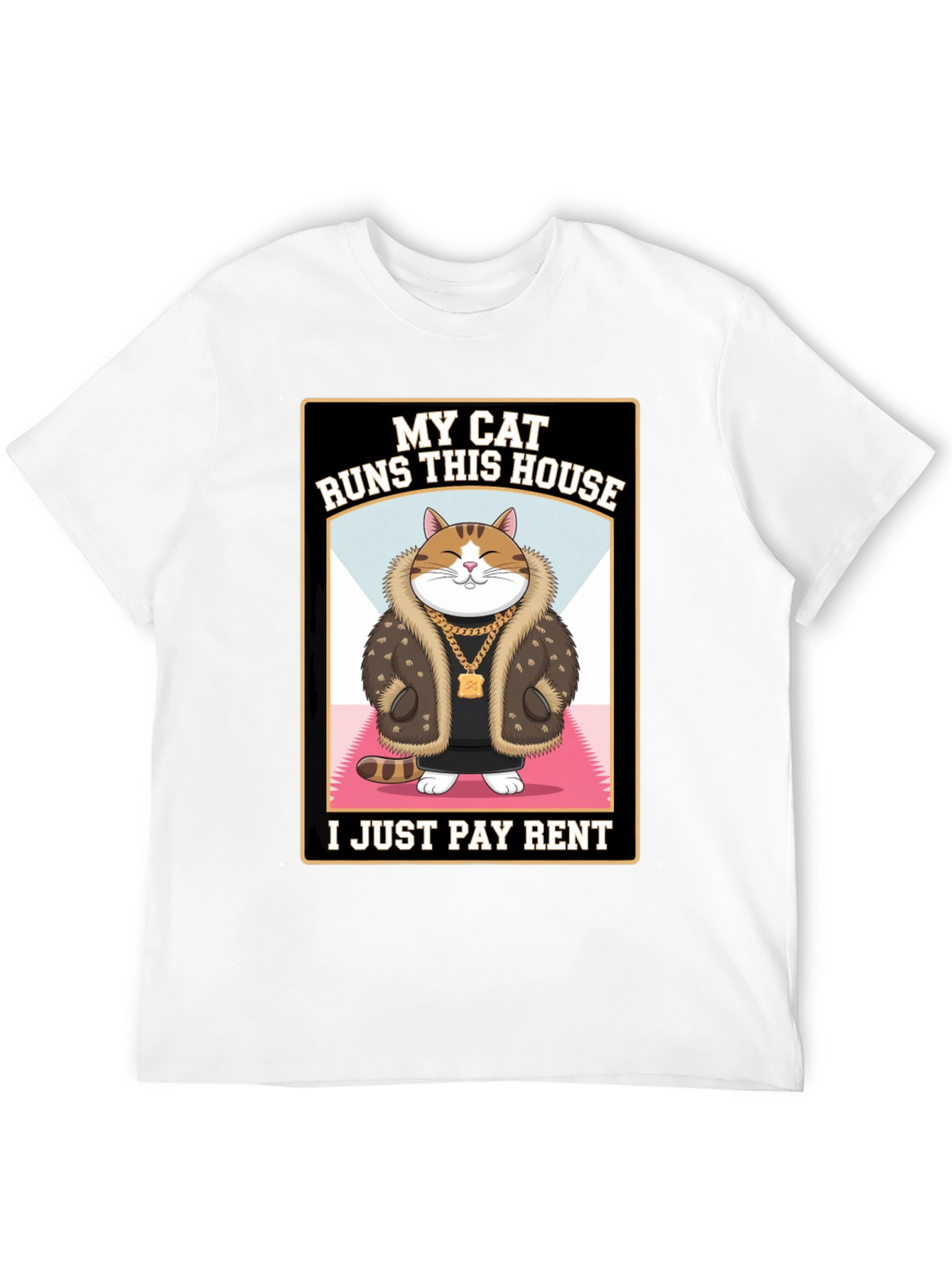 Black My Cat Runs This House T-Shirt Funny Cat Lover view 12