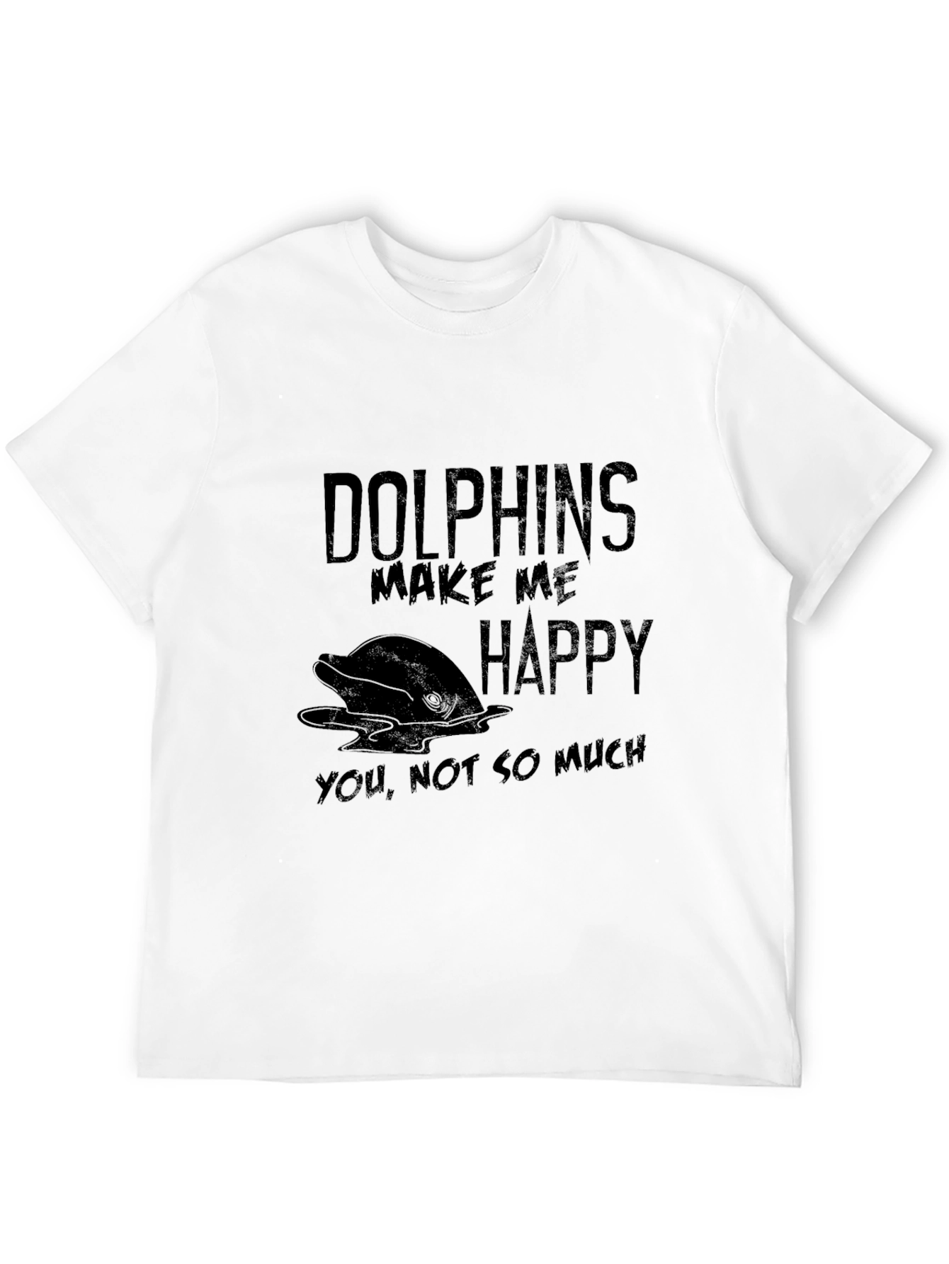 Black Dolphin Lover Black T-Shirt - Makes Me Happy view 12