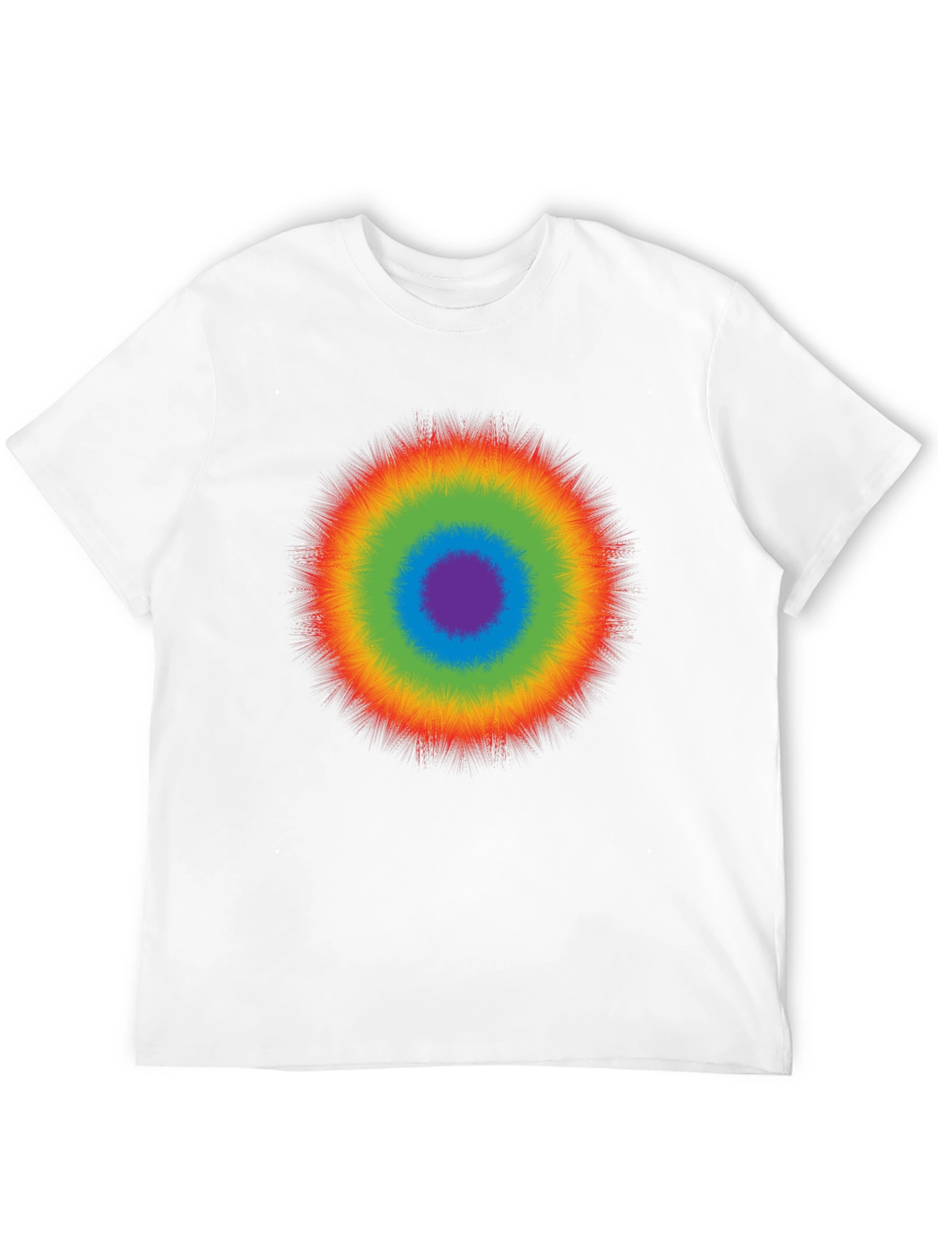 Black Rainbow Burst Graphic T-Shirt - Casual Cotton Tee view 12