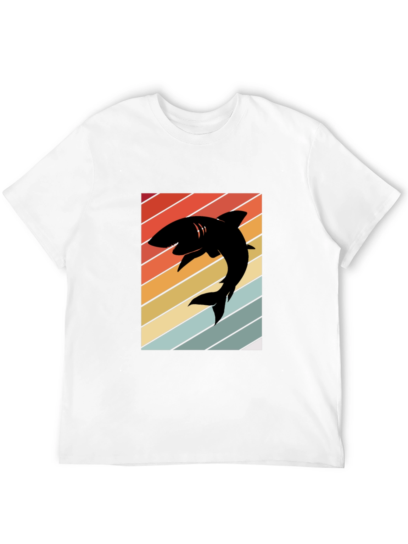 Black Retro Shark Silhouette T-Shirt view 12