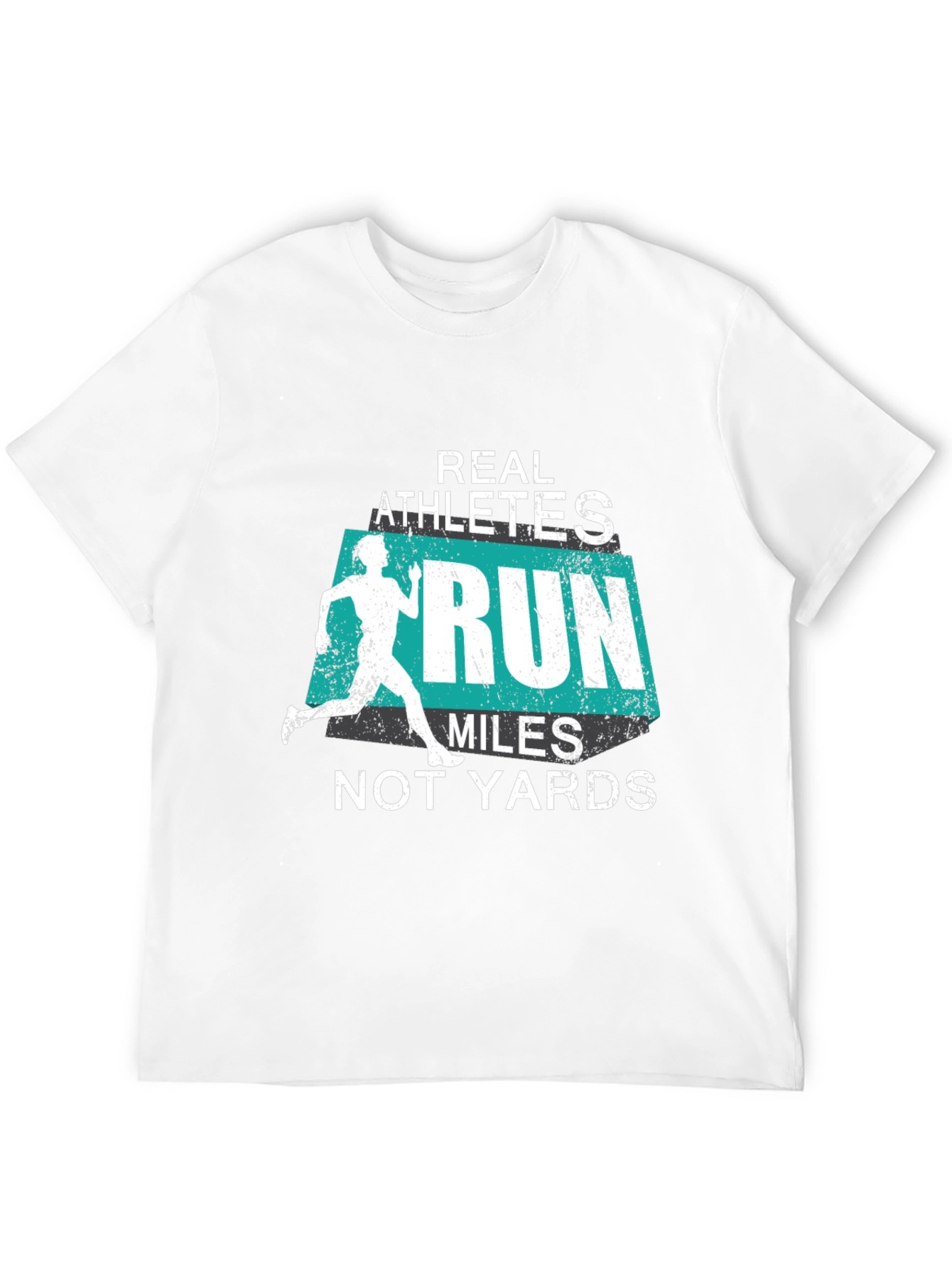 Black Real Athletes Run Miles T-Shirt view 12