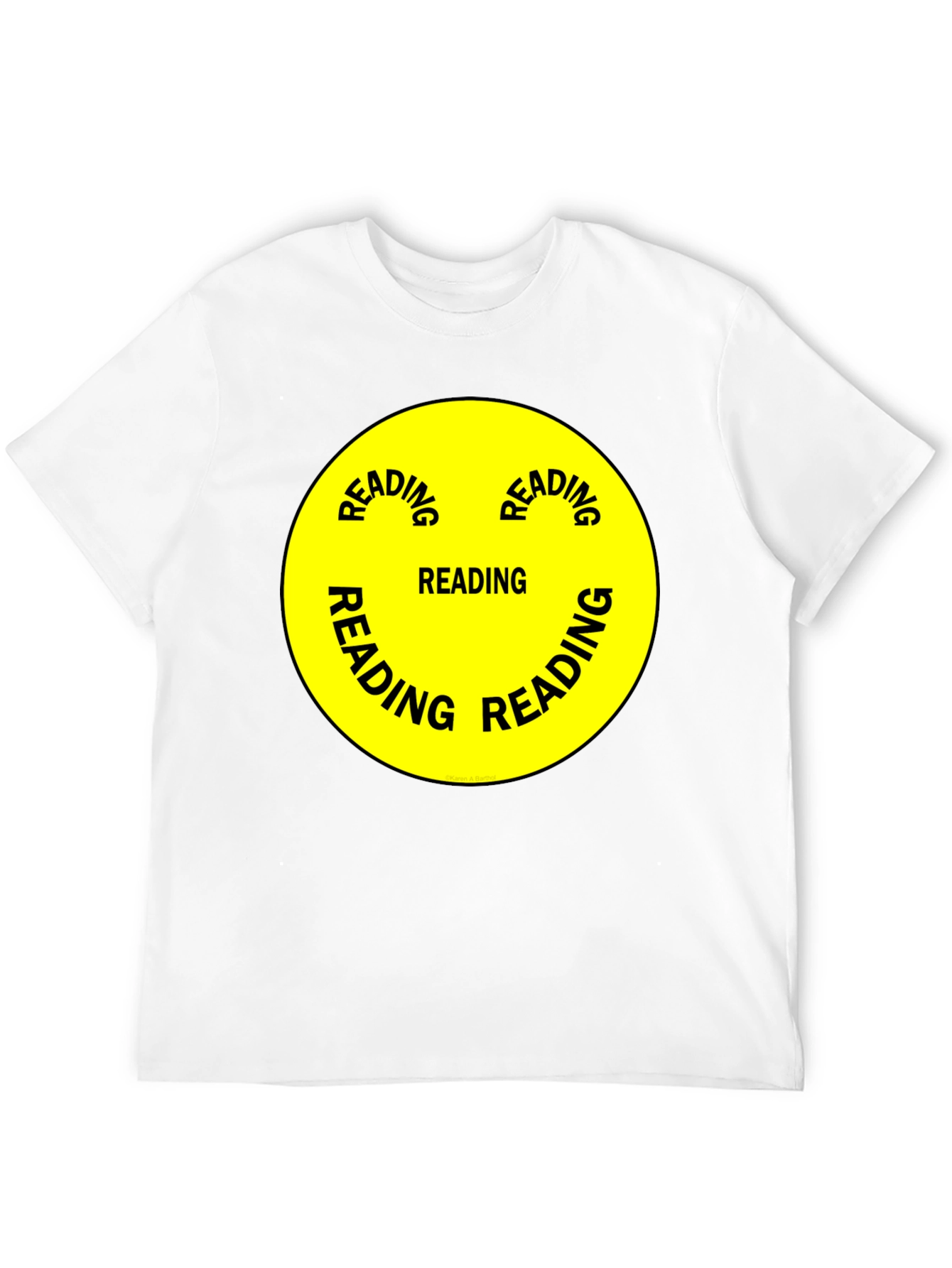 Black Reading Smiley Face Graphic T-Shirt view 12