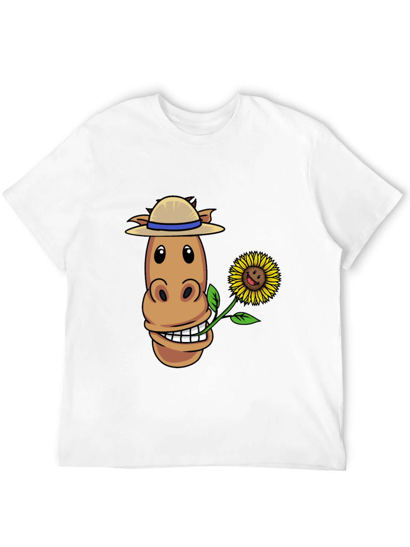 Black Funny Horse & Sunflower Graphic Tee view 12
