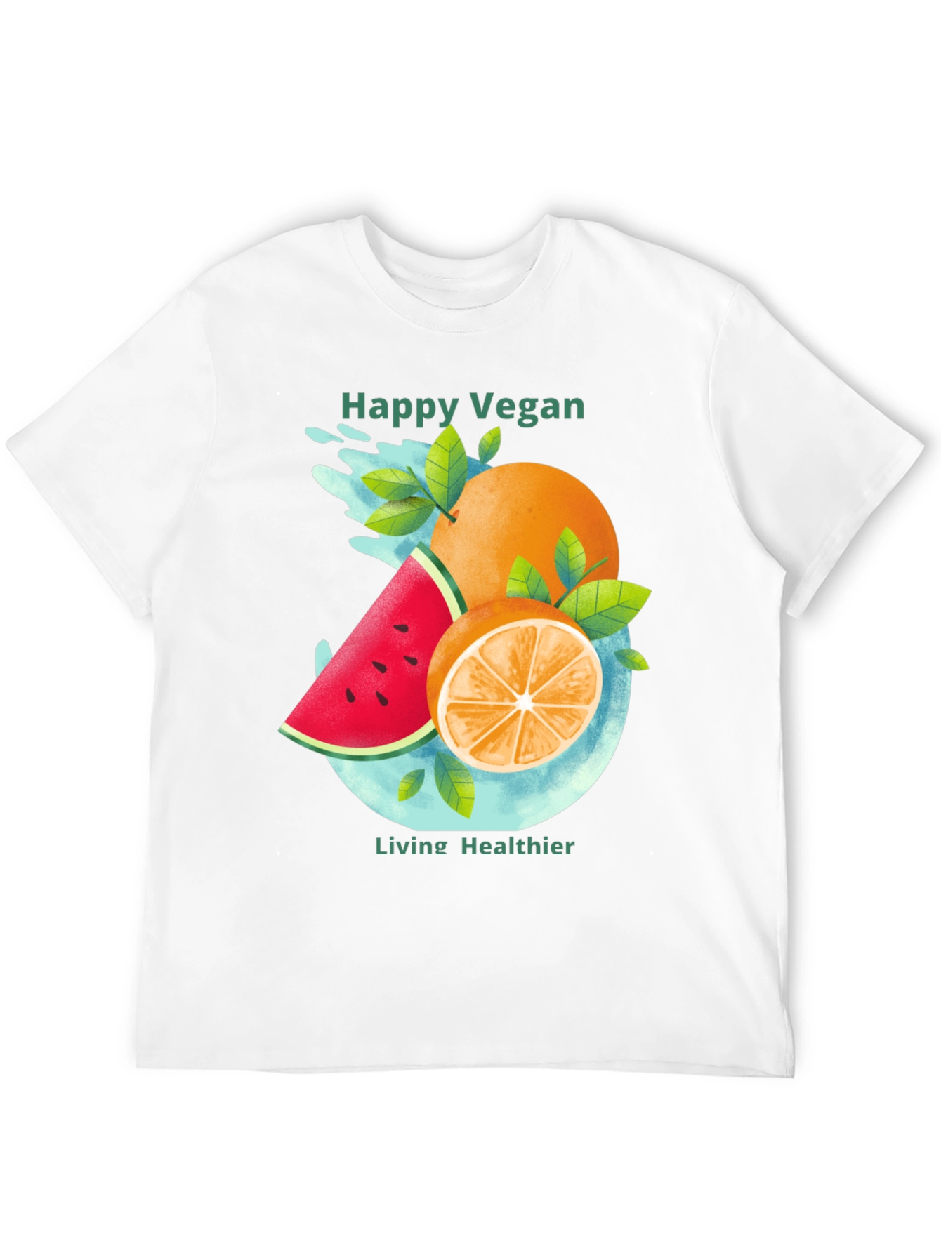 Black Happy Vegan T-Shirt: Healthy Lifestyle Apparel view 12