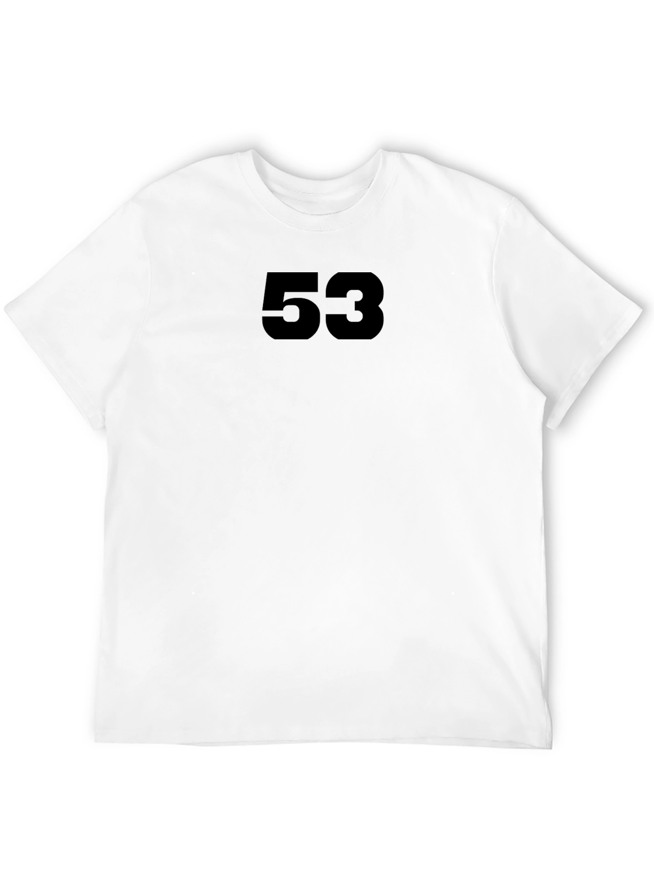 Black Men's Black T-Shirt - Number 53 Graphic Tee view 12