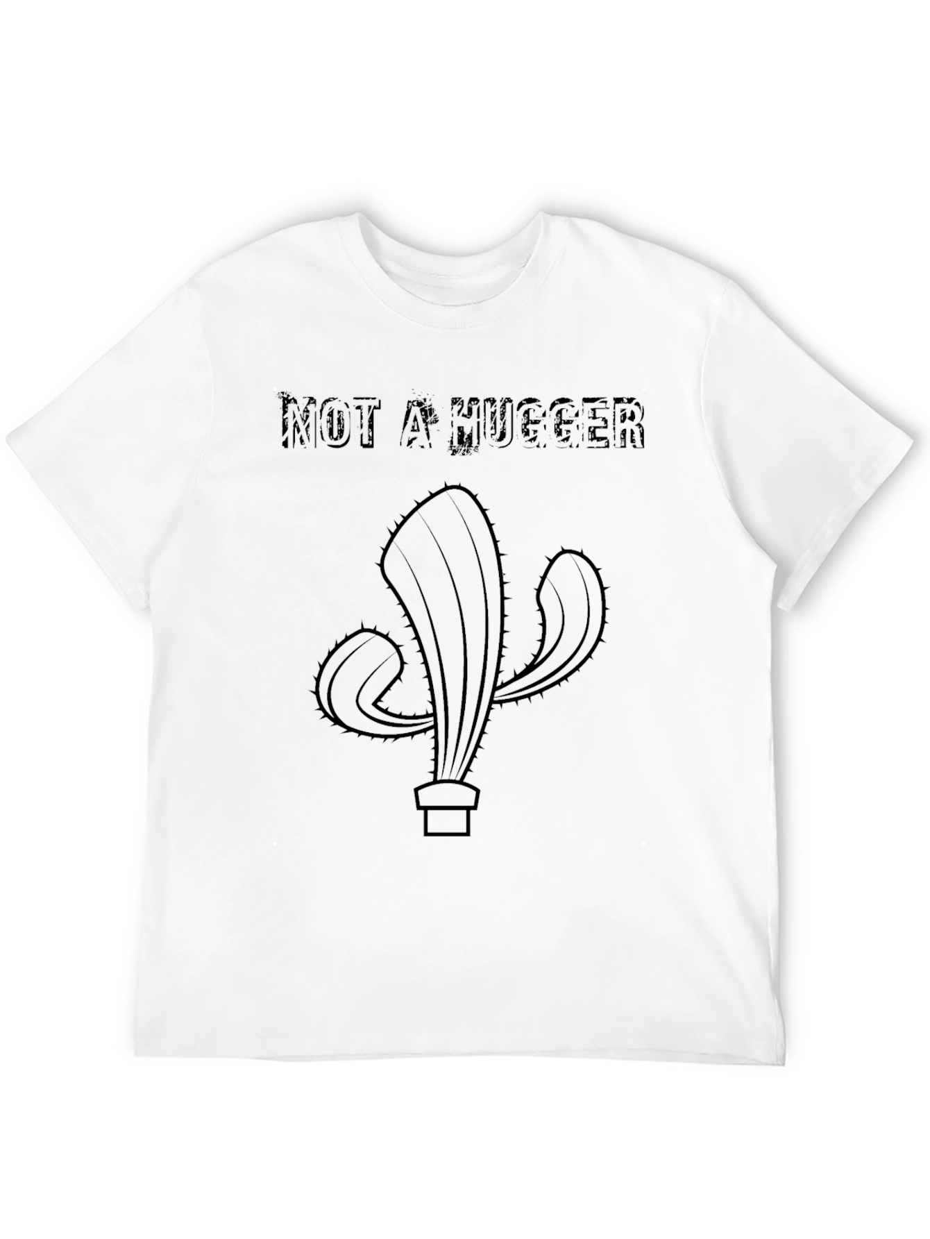 Black Not A Hugger Cactus Black T-Shirt view 12