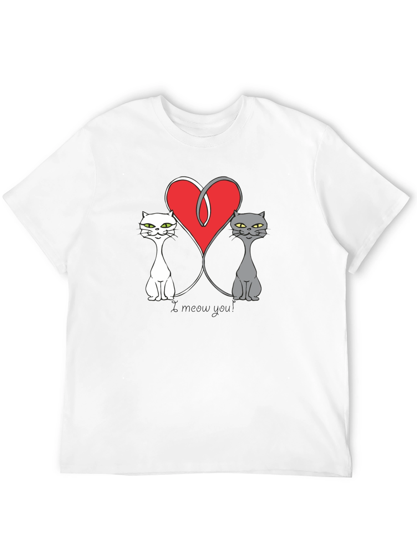 Black I Meow You Cat Lover Graphic Tee view 12