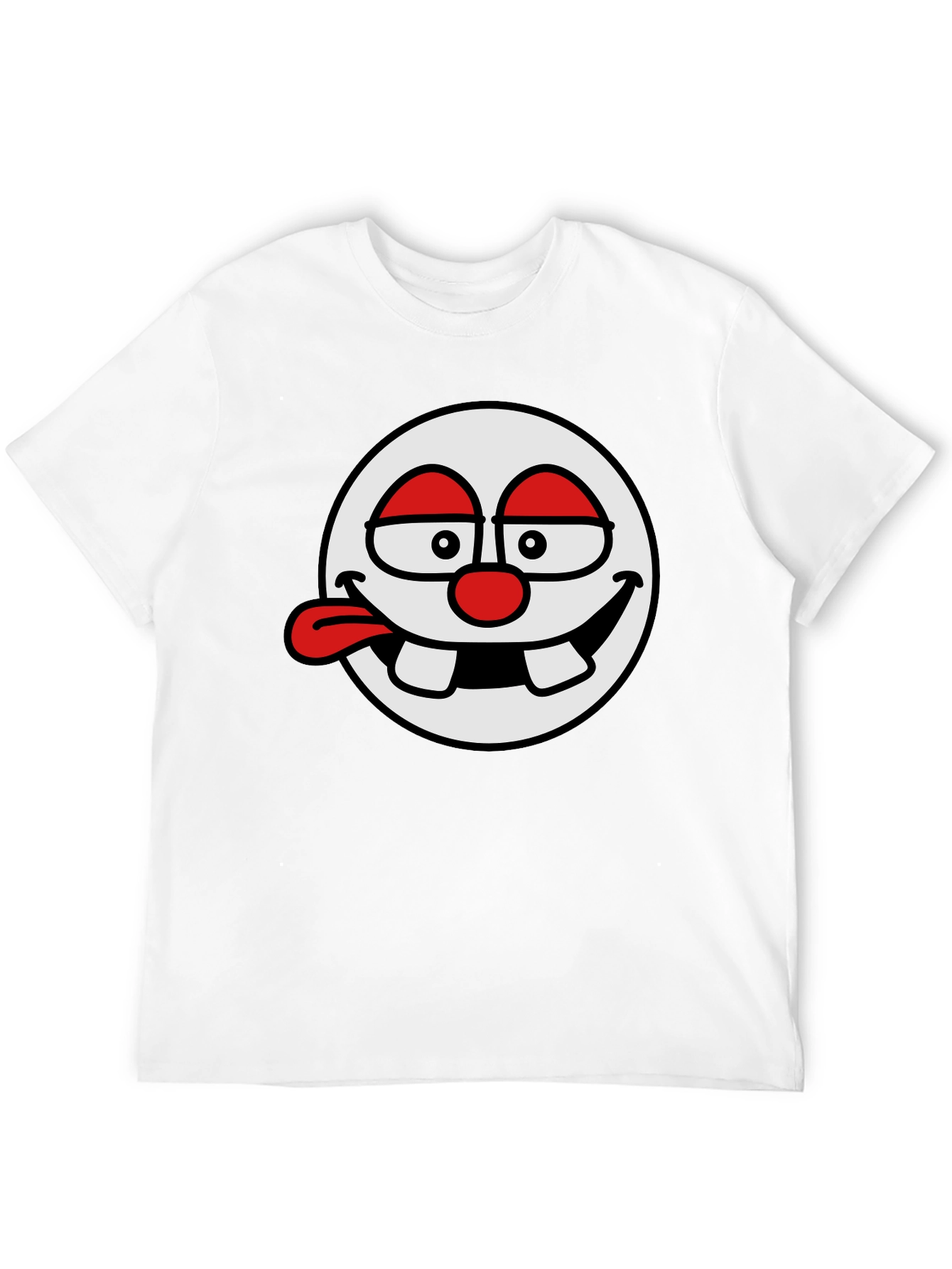 Black Funny Cartoon Face Black T-Shirt view 12