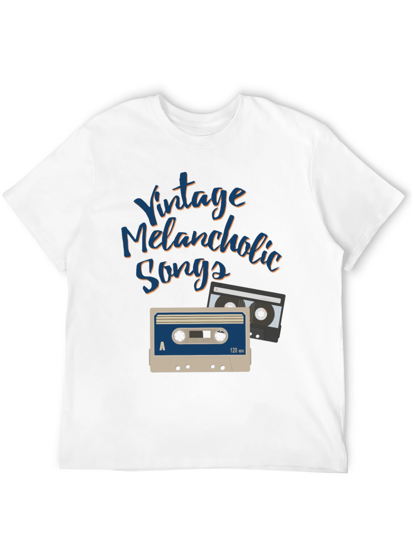 Black Vintage Melancholic Songs Graphic Tee view 12