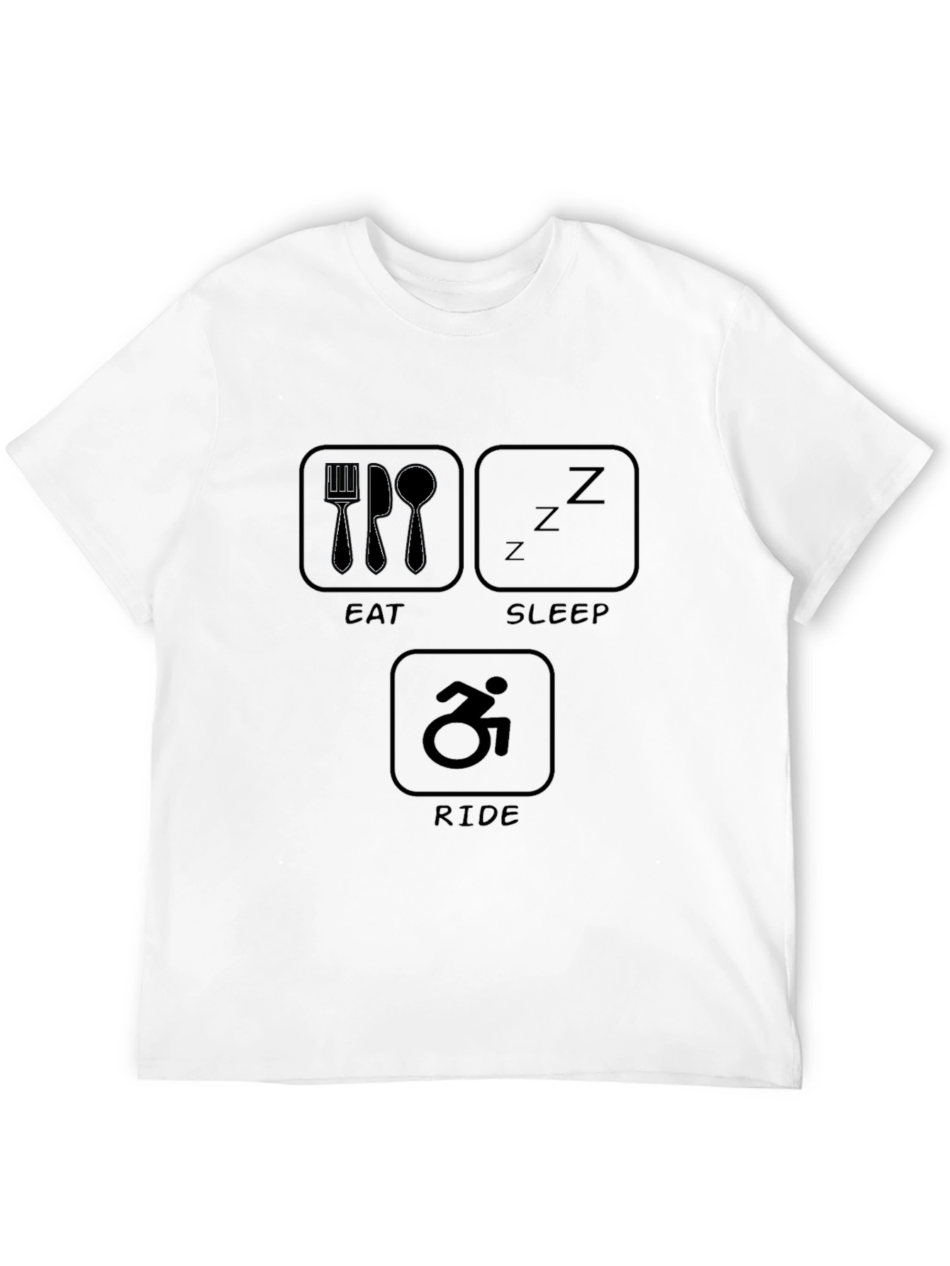 Black Eat Sleep Ride T-Shirt - Sporty Tee view 12