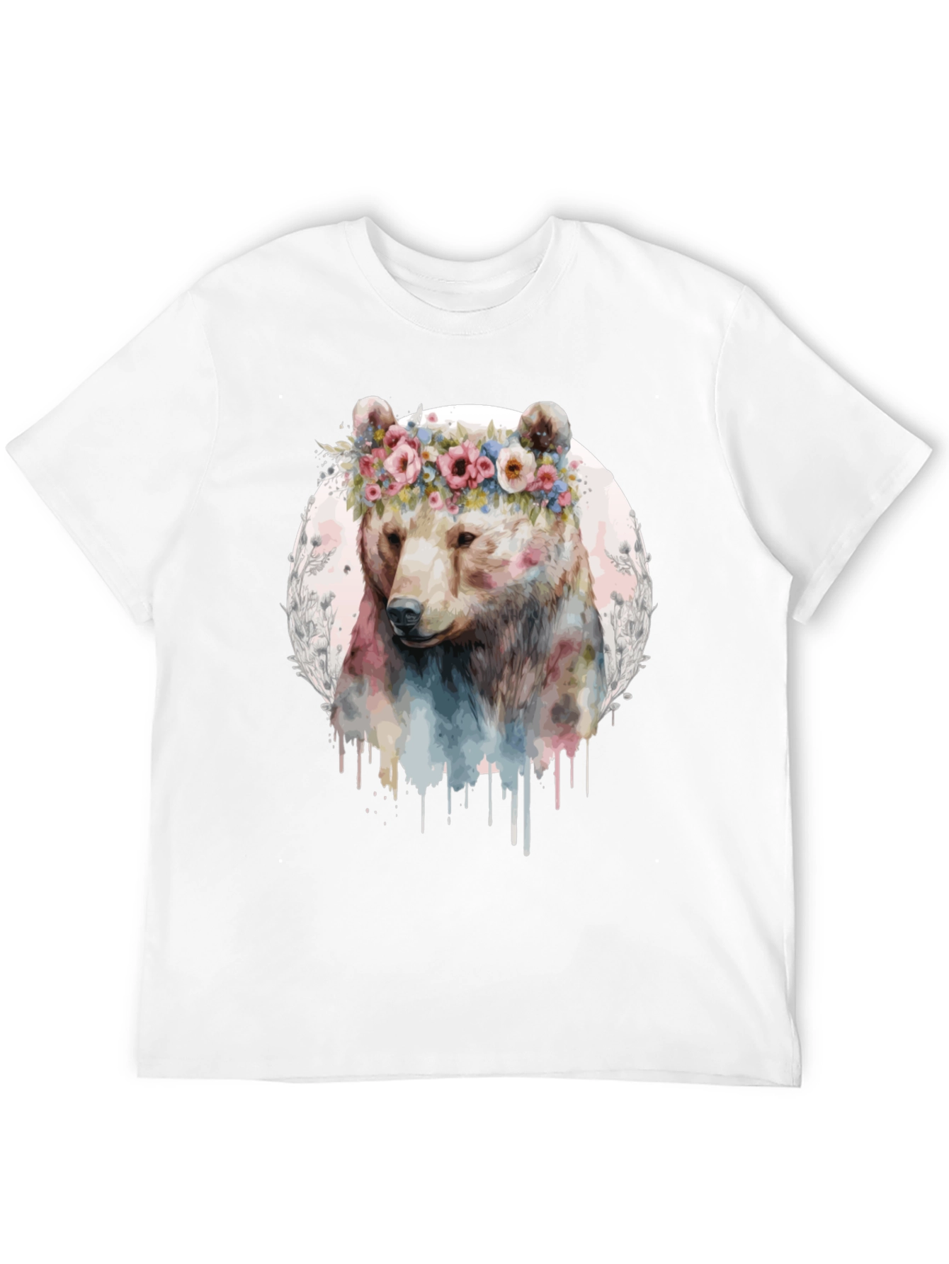 Black Bear with Flower Crown Graphic Tee view 12
