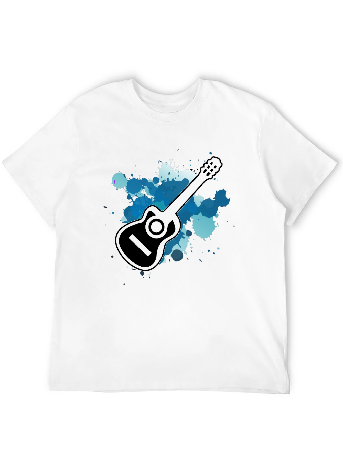 Black Guitar Graphic Black T-Shirt view 12