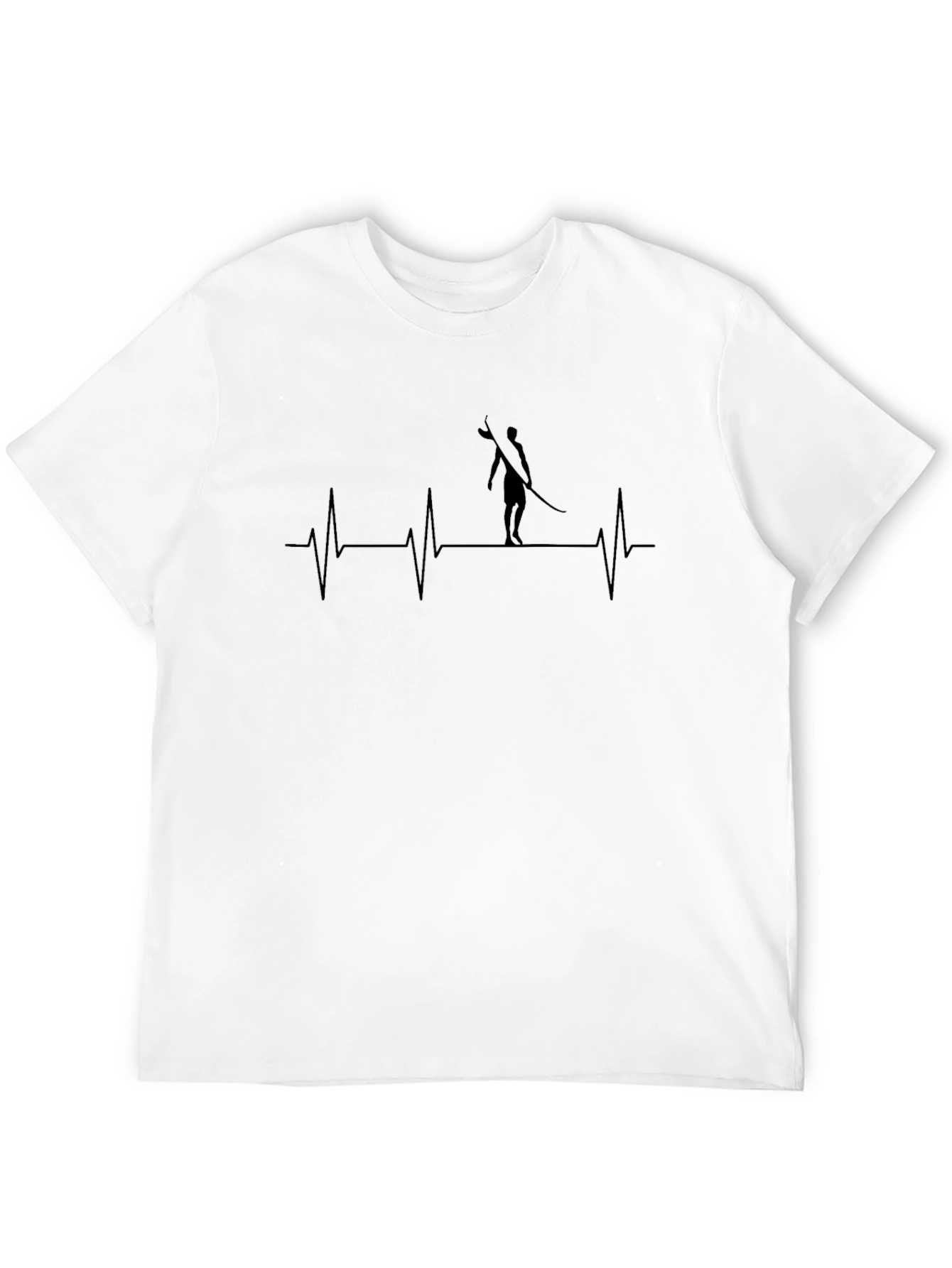 Black Surfer Heartbeat T-Shirt - Black view 12