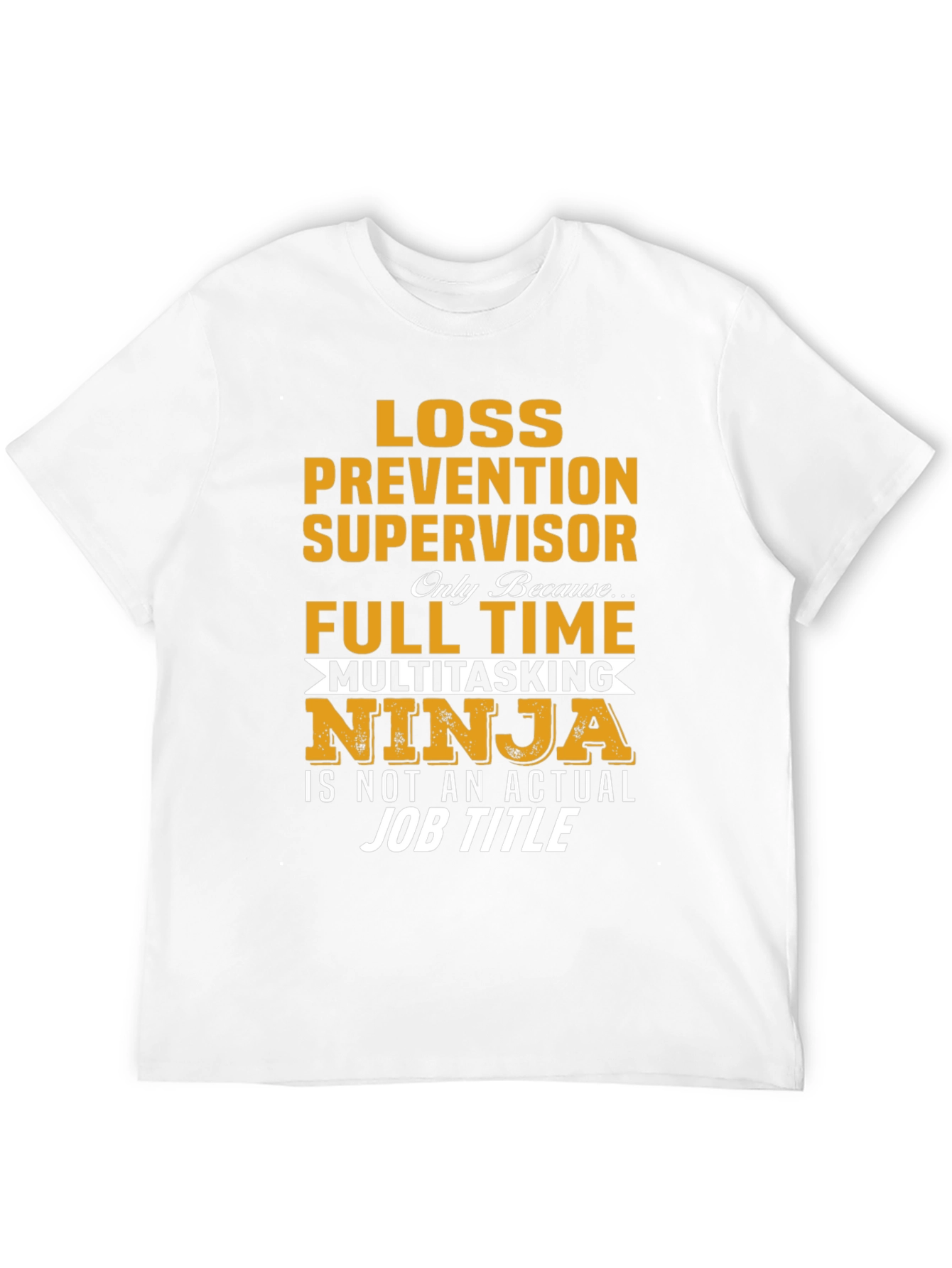 Black Loss Prevention Supervisor Full Time Ninja T-Shirt view 12