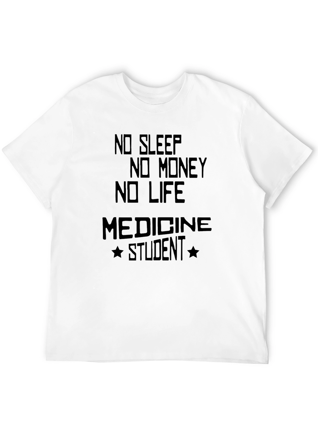 Black No Sleep Medicine Student Funny Graphic T-Shirt view 12